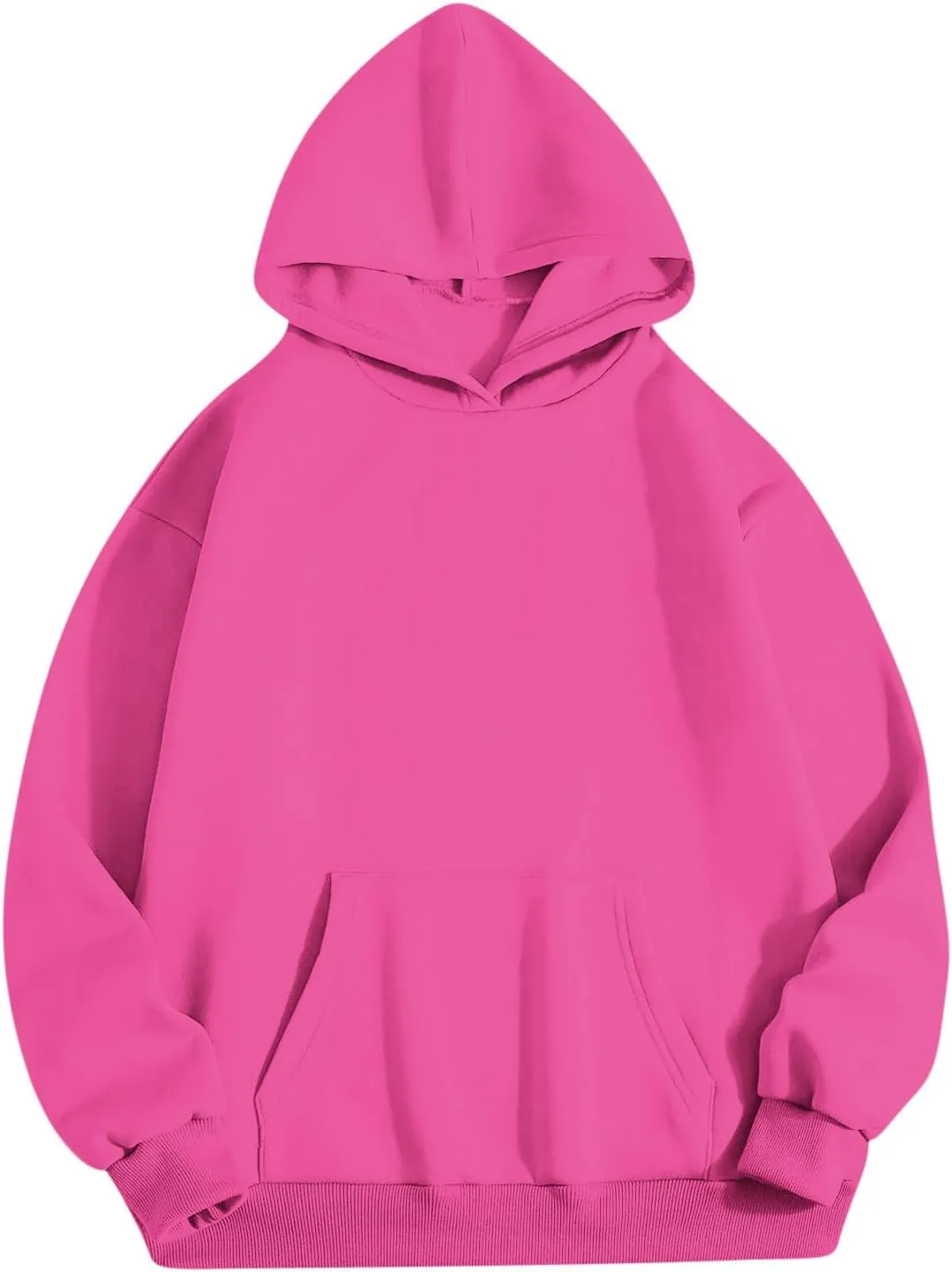 2024 Oversized Sweatshirt Hoodies for Women Trendy Loose Fit Solid Color Crop Pullover Sweatshirts with Pockets