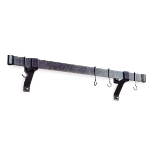 36" Rolled End Bar with 4" Wall Brackets and 6 Hooks