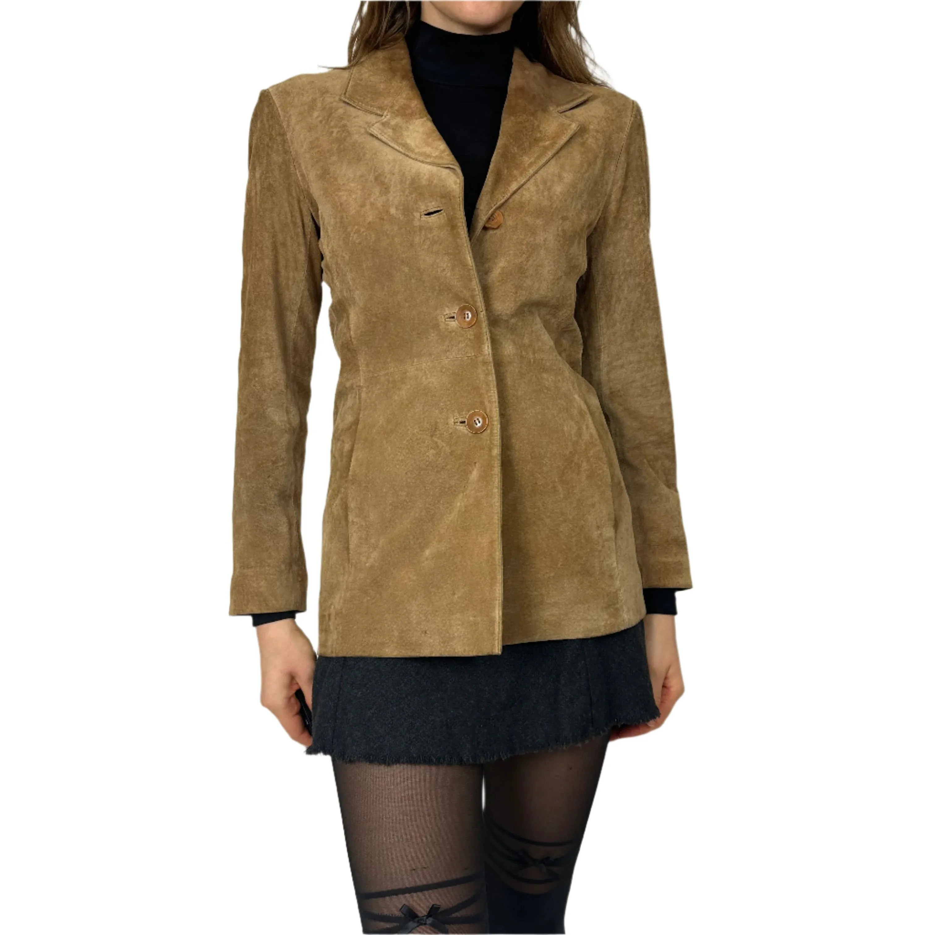 90's Chestnut Suede Jacket (XS)