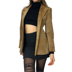 90's Chestnut Suede Jacket (XS)