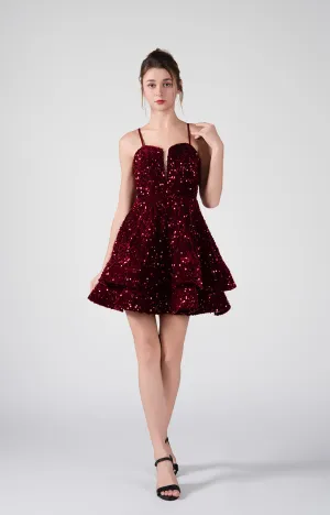 Adjustable Straps Flowy Ruffles Mini Dresses