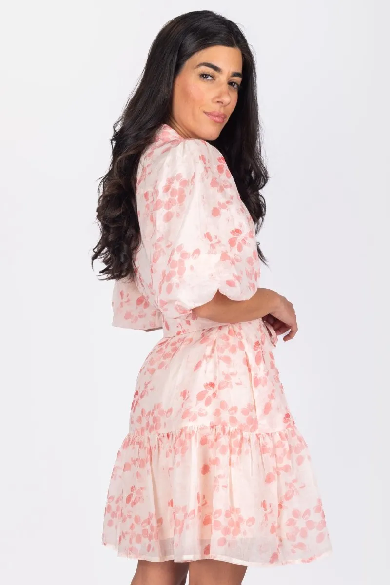 ALLIE DRESS SHORT SLEEVE 36" (PINK FLOWER)