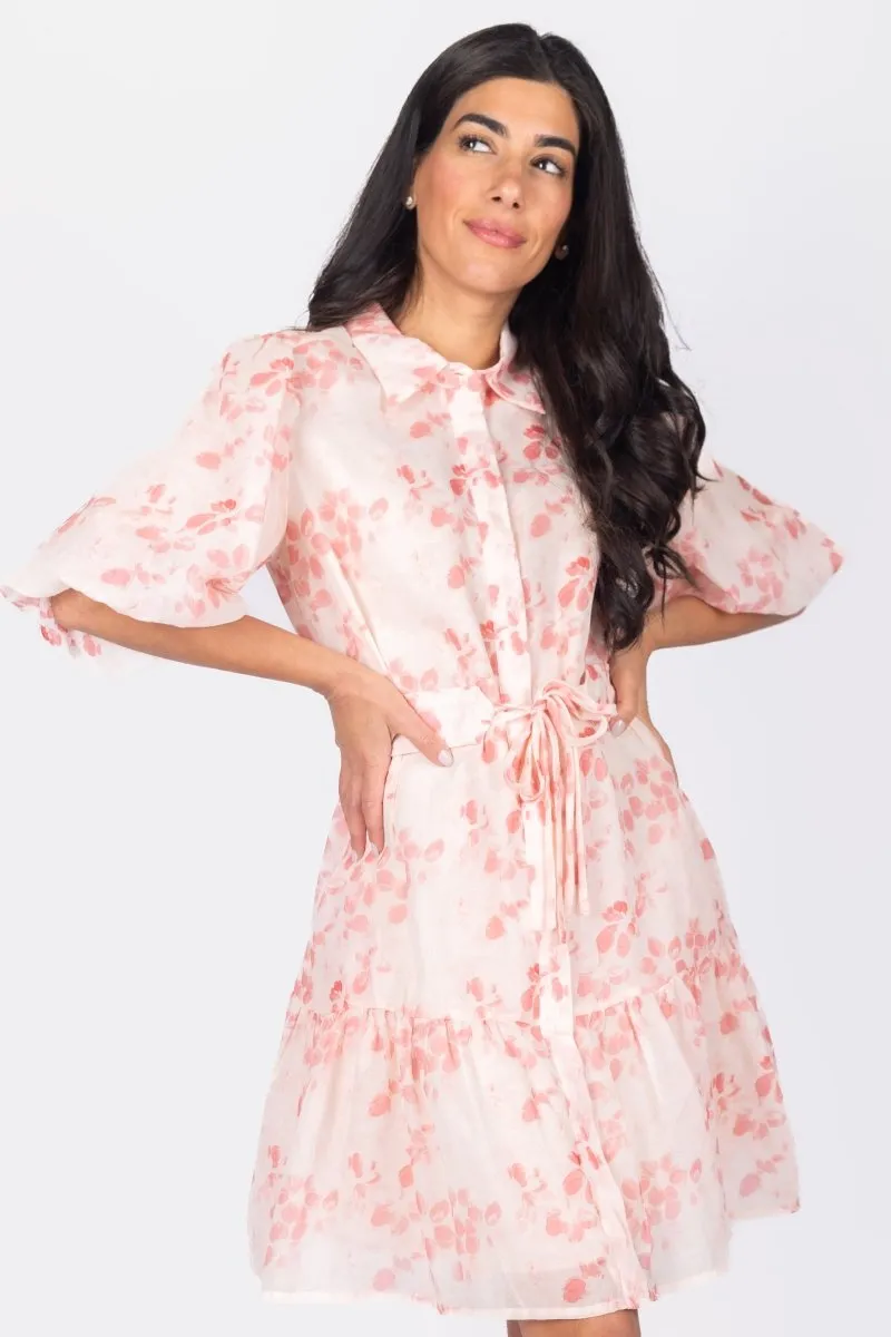 ALLIE DRESS SHORT SLEEVE 36" (PINK FLOWER)