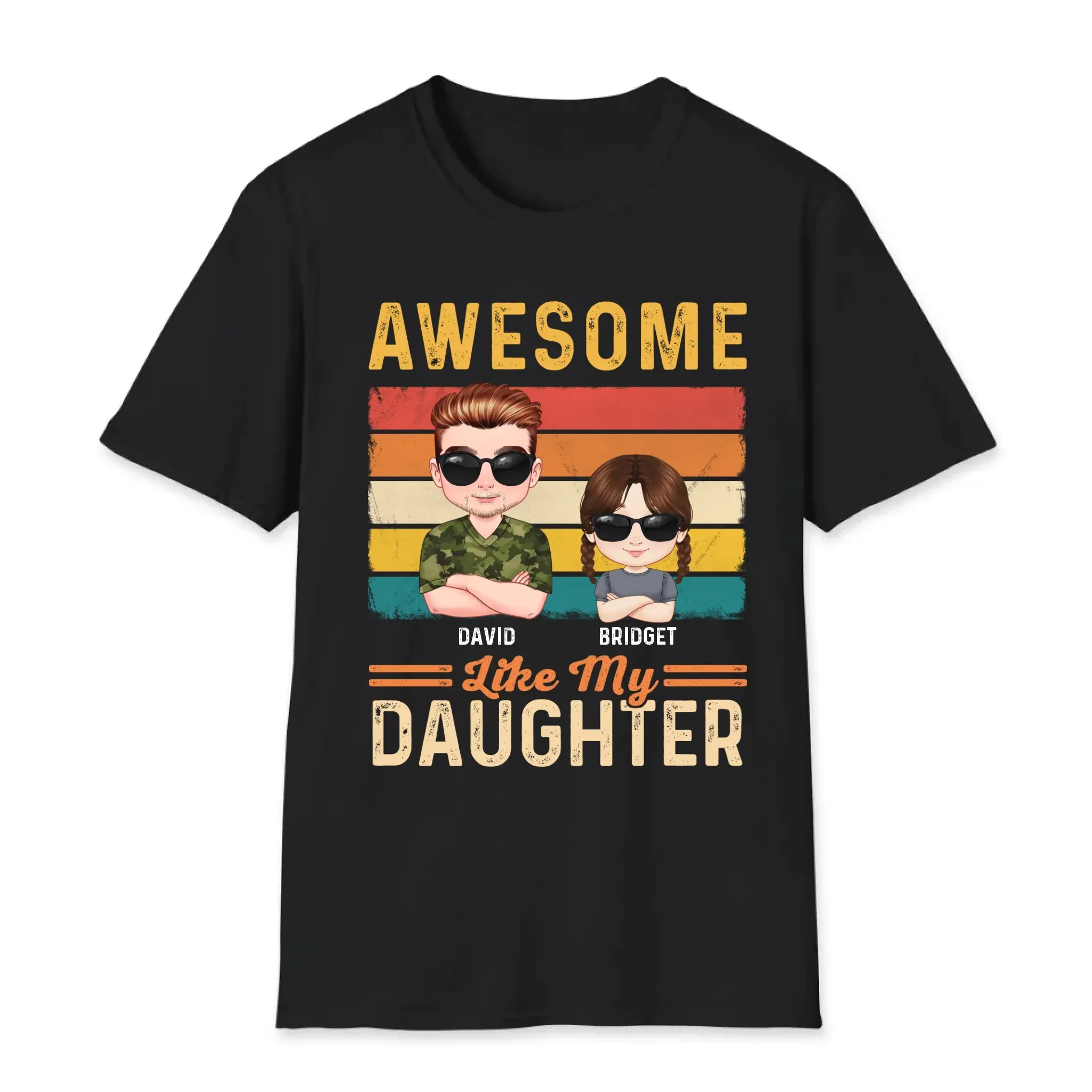 Awesome Like My Daughter - Custom Name - Personalized Gifts For Dad - Hoodie