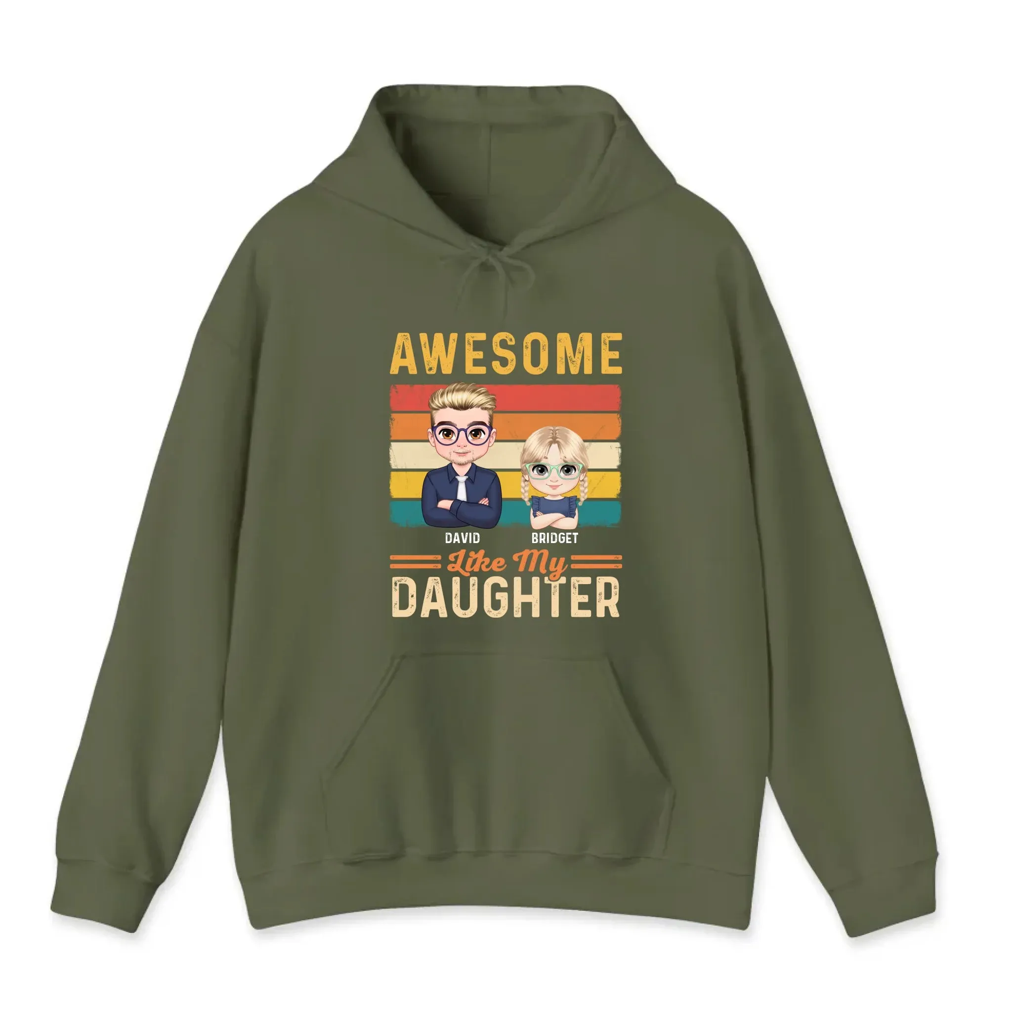 Awesome Like My Daughter - Custom Name - Personalized Gifts For Dad - Hoodie
