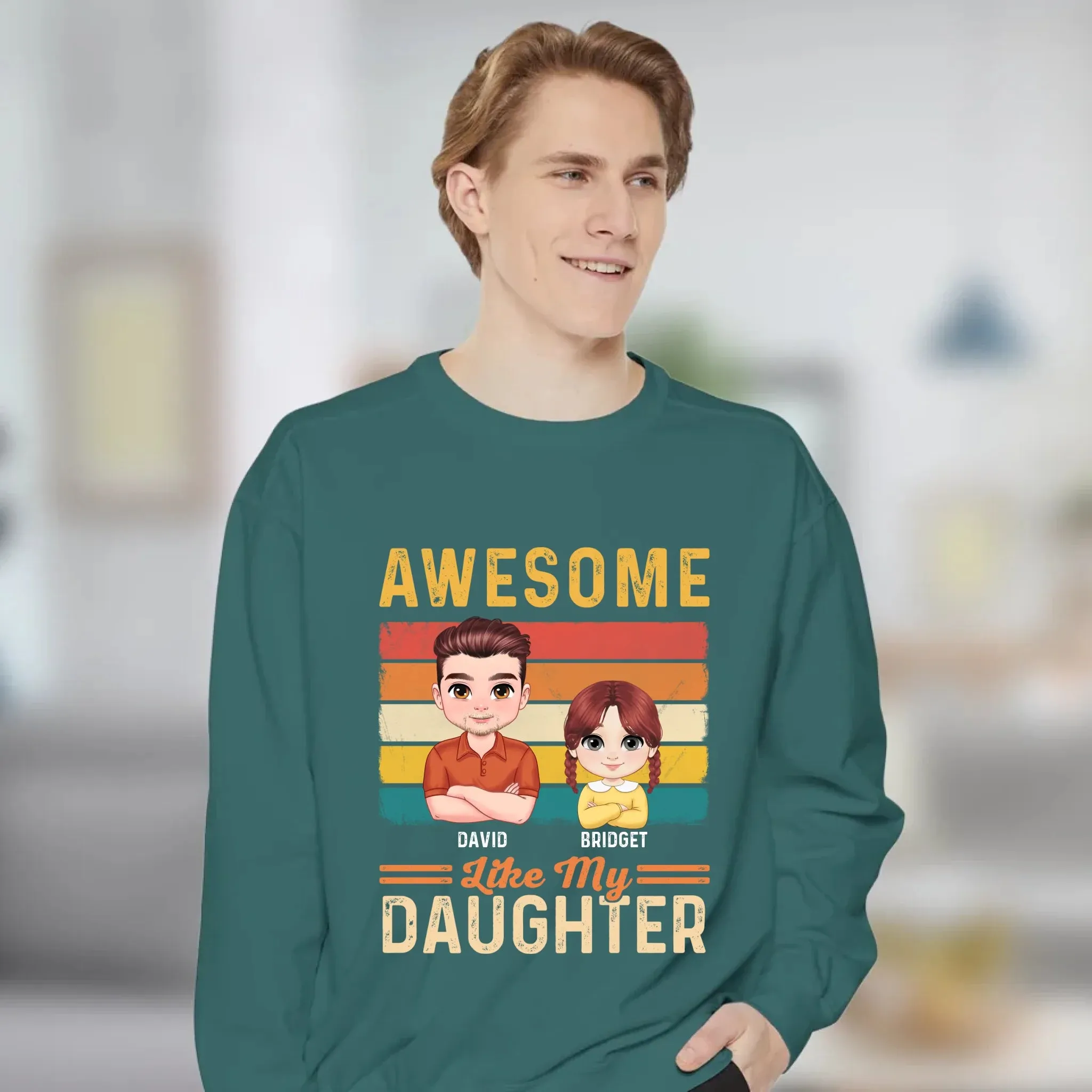Awesome Like My Daughter - Custom Name - Personalized Gifts For Dad - Hoodie