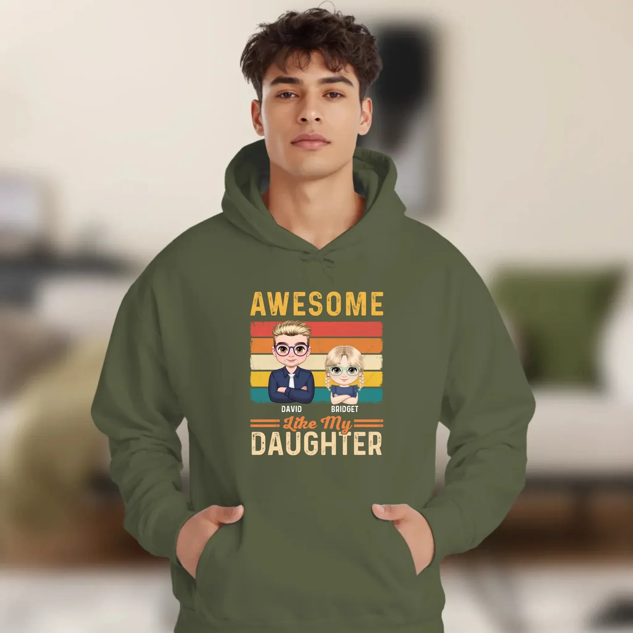 Awesome Like My Daughter - Custom Name - Personalized Gifts For Dad - Hoodie