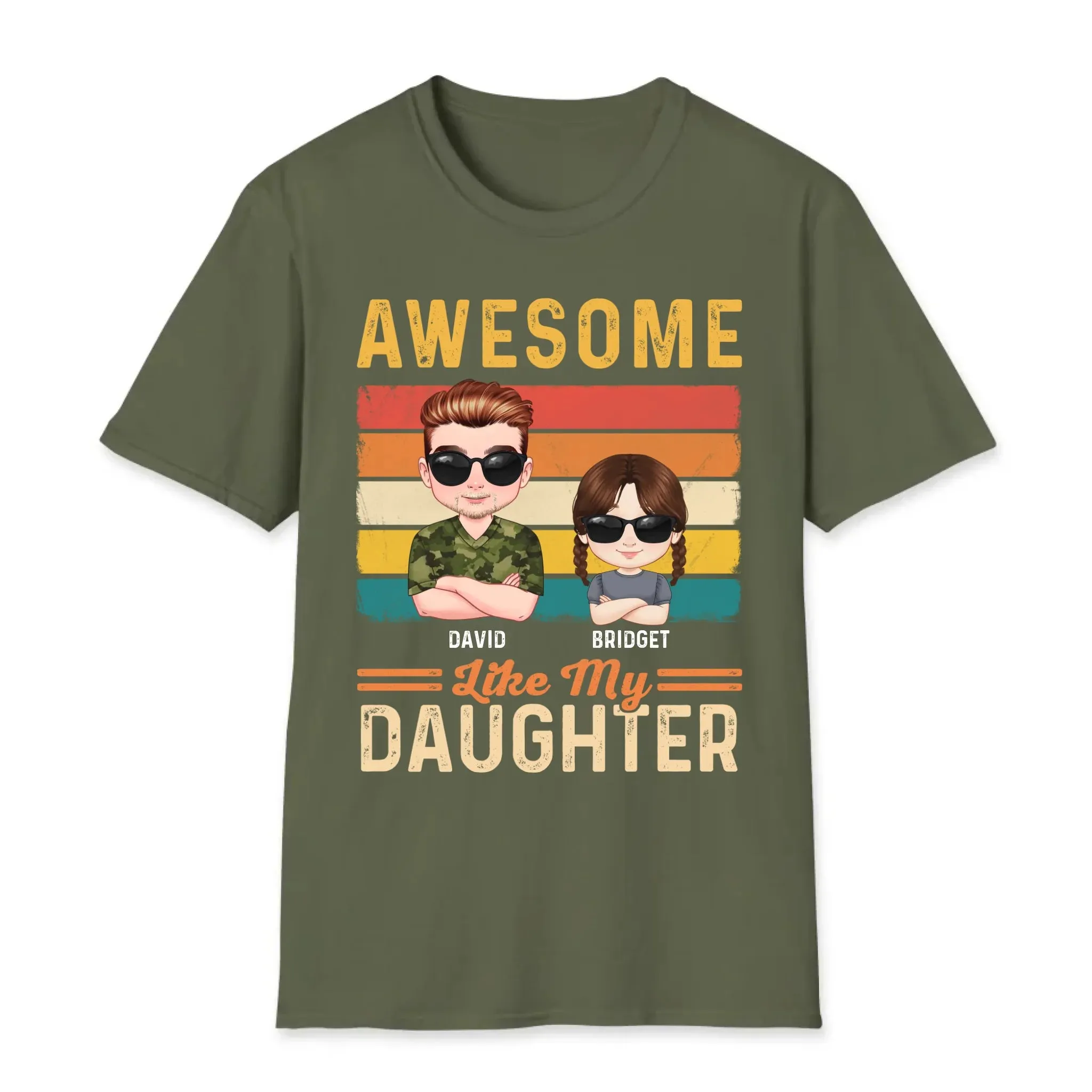Awesome Like My Daughter - Custom Name - Personalized Gifts For Dad - Hoodie