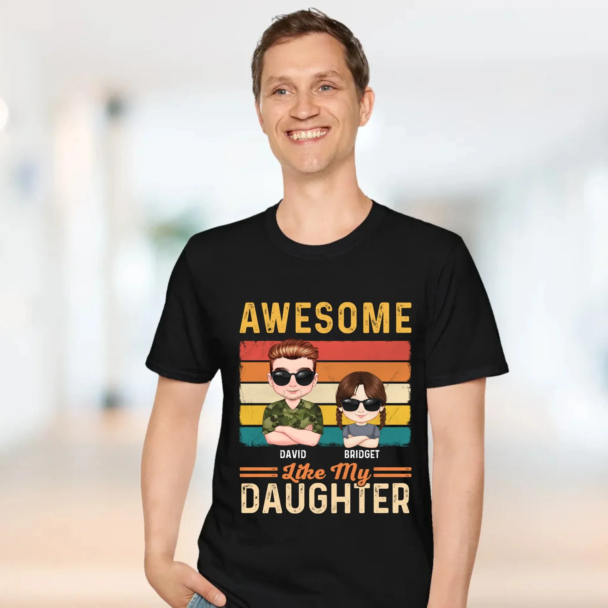 Awesome Like My Daughter - Custom Name - Personalized Gifts For Dad - Hoodie