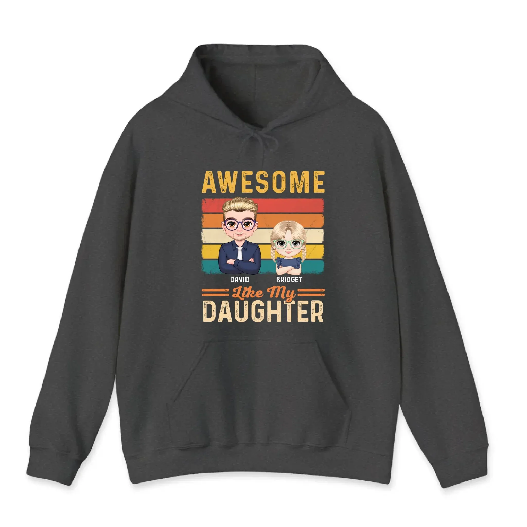 Awesome Like My Daughter - Custom Name - Personalized Gifts For Dad - Hoodie