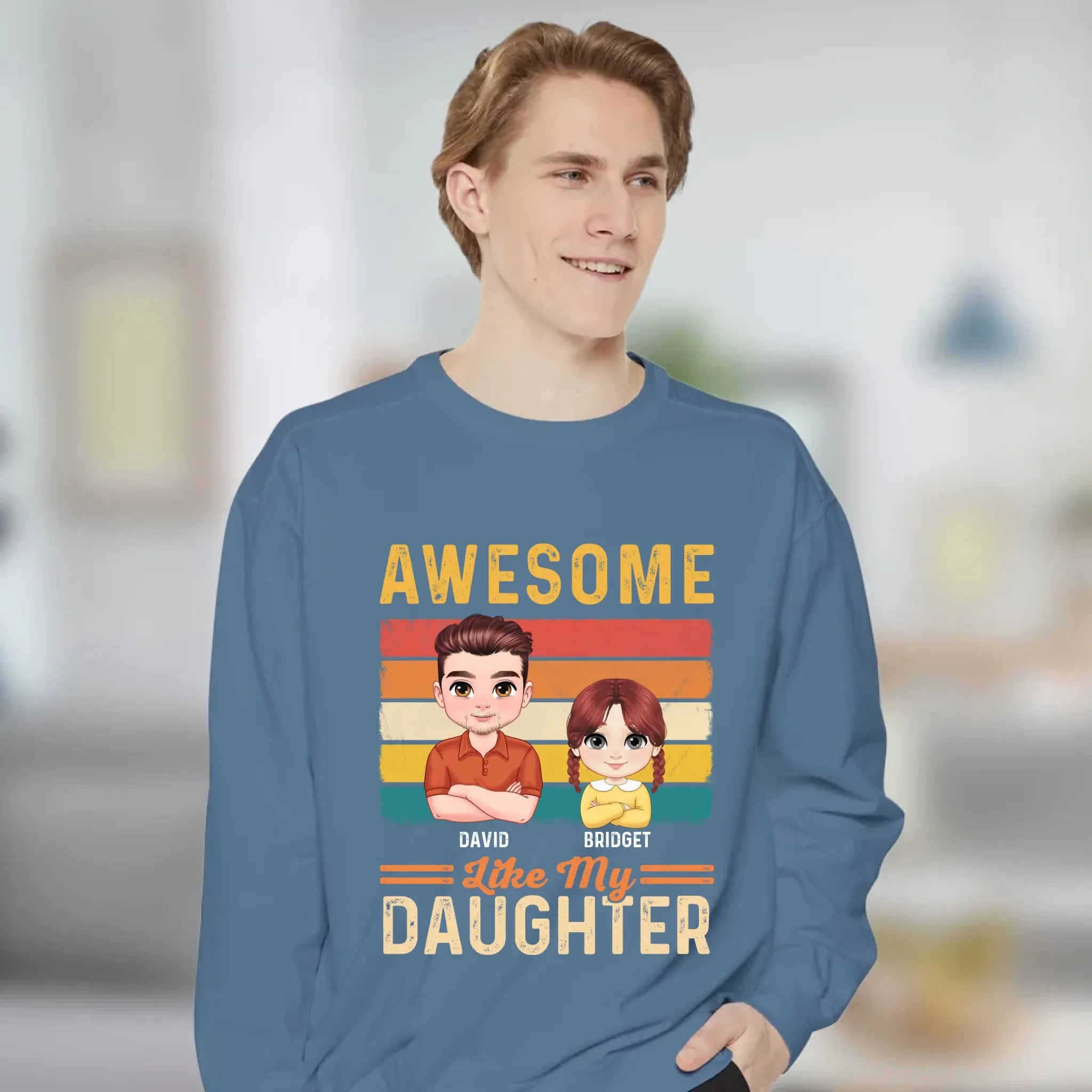 Awesome Like My Daughter - Custom Name - Personalized Gifts For Dad - Hoodie