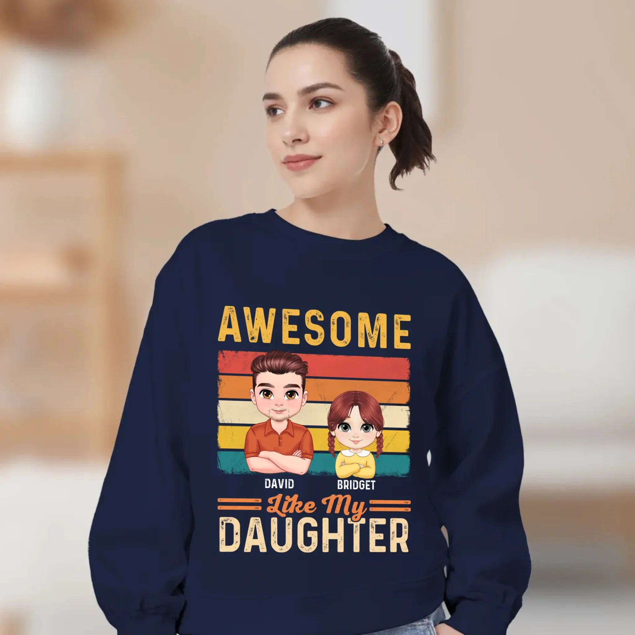 Awesome Like My Daughter - Custom Name - Personalized Gifts For Dad - Hoodie