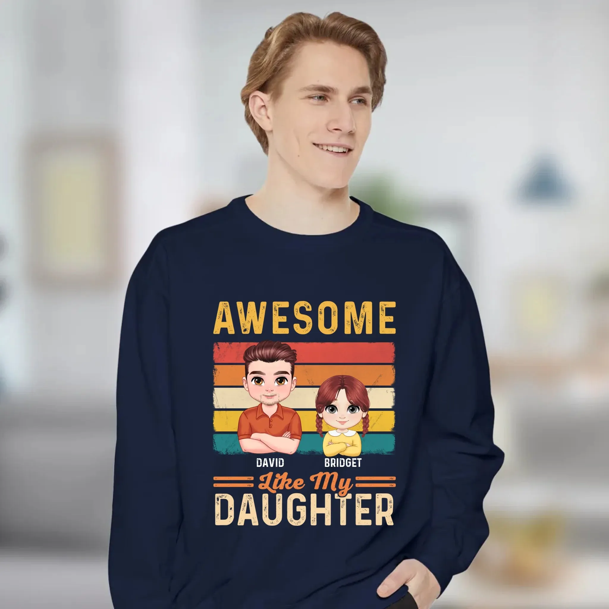 Awesome Like My Daughter - Custom Name - Personalized Gifts For Dad - Hoodie