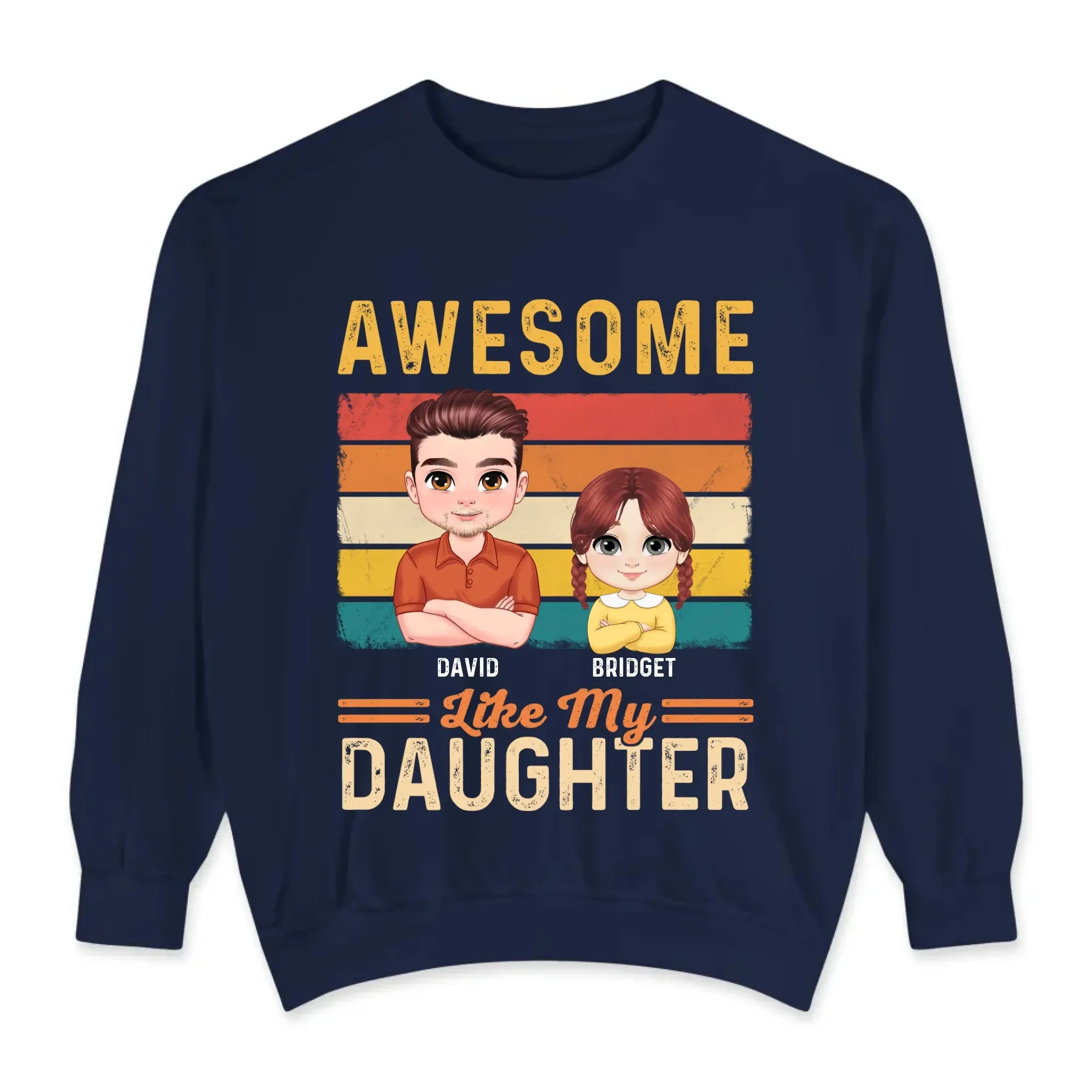 Awesome Like My Daughter - Custom Name - Personalized Gifts For Dad - Hoodie