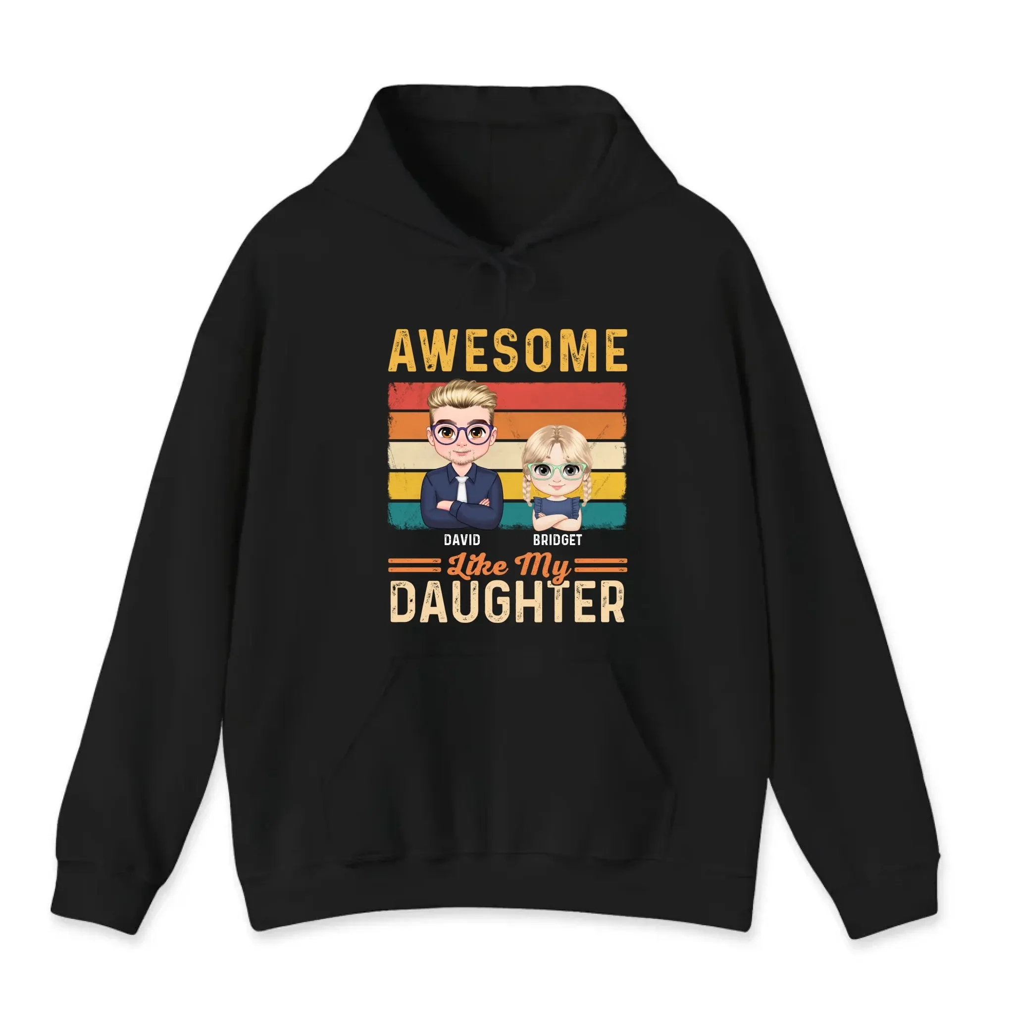 Awesome Like My Daughter - Custom Name - Personalized Gifts For Dad - Hoodie