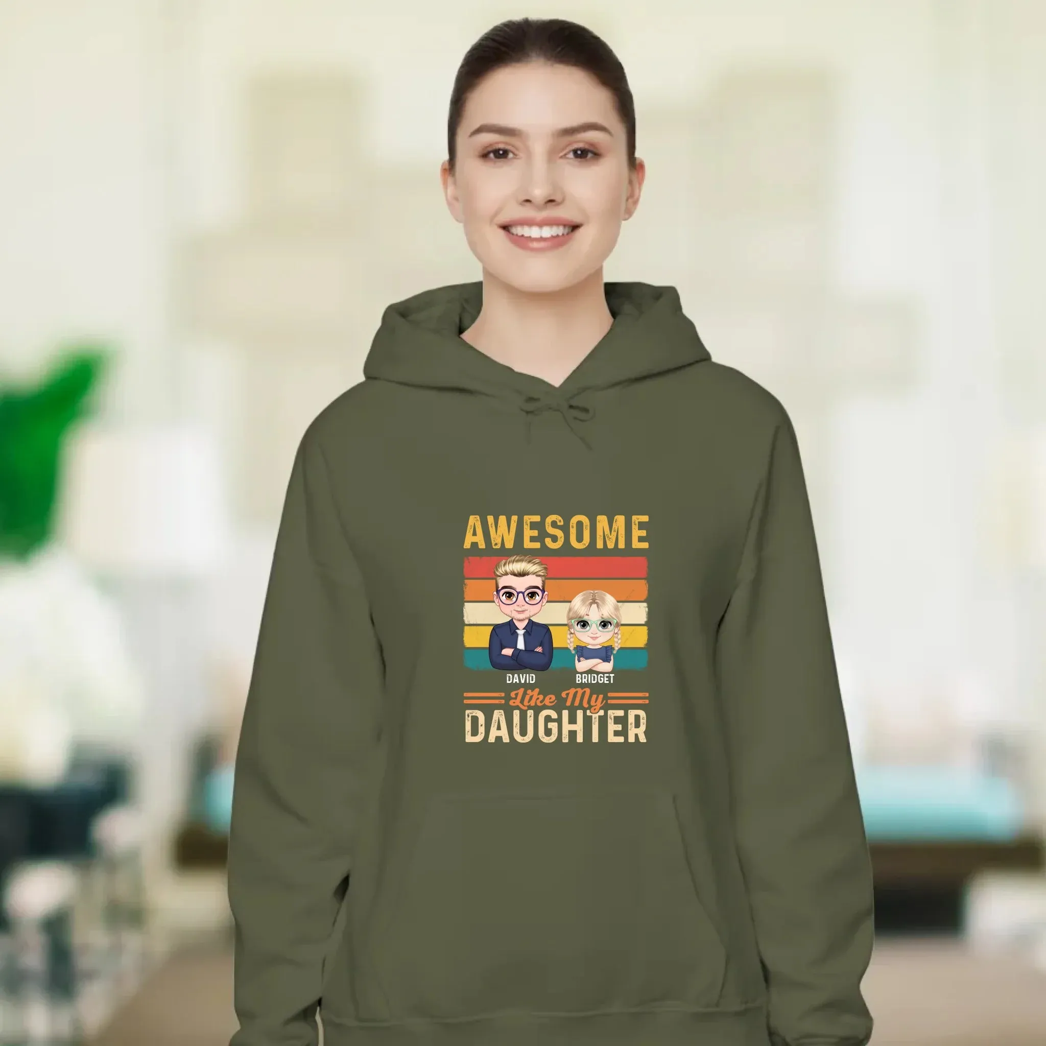 Awesome Like My Daughter - Custom Name - Personalized Gifts For Dad - Hoodie
