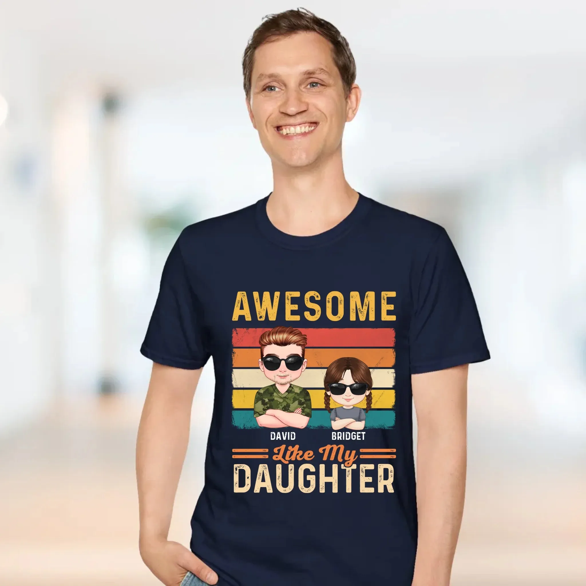 Awesome Like My Daughter - Custom Name - Personalized Gifts For Dad - Hoodie