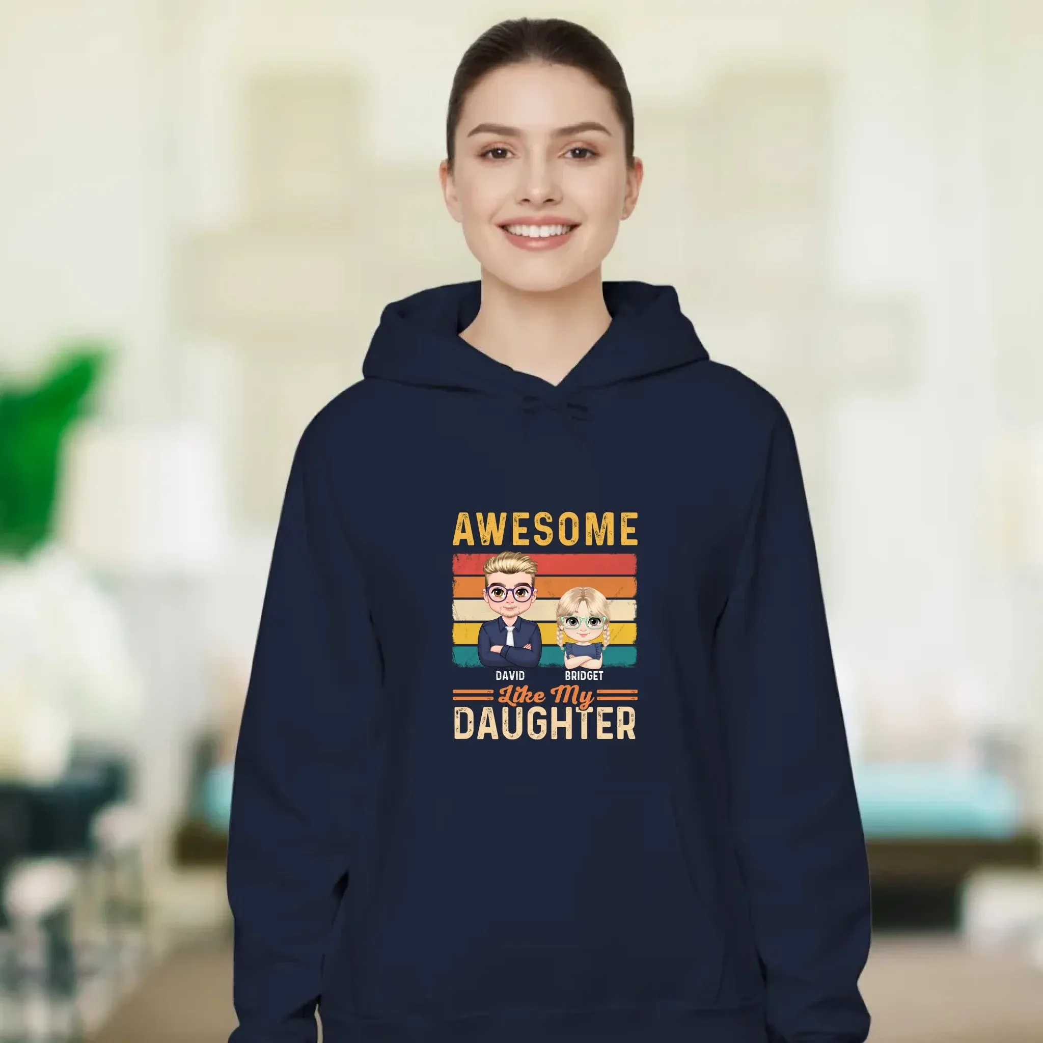 Awesome Like My Daughter - Custom Name - Personalized Gifts For Dad - Hoodie