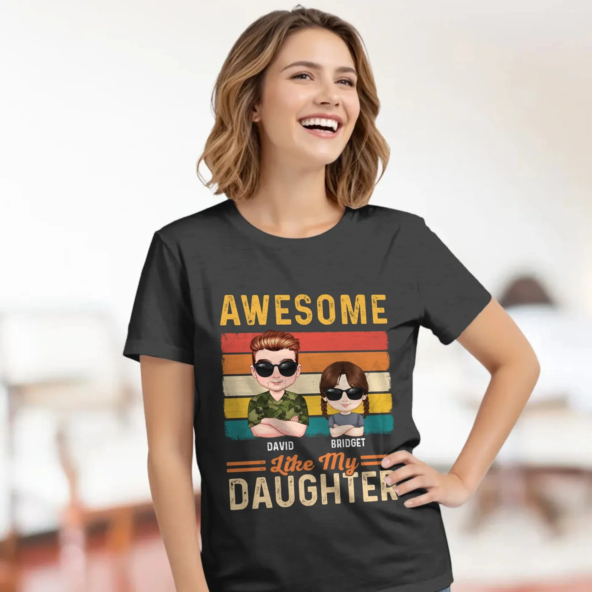 Awesome Like My Daughter - Custom Name - Personalized Gifts For Dad - Hoodie