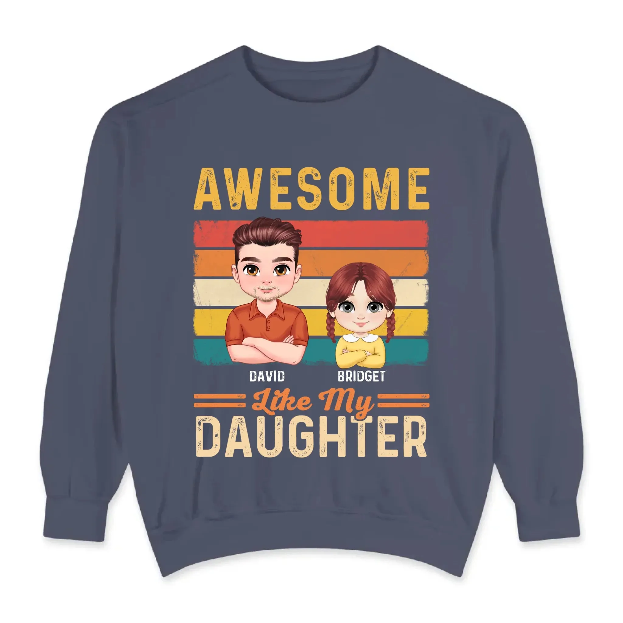 Awesome Like My Daughter - Custom Name - Personalized Gifts For Dad - Hoodie