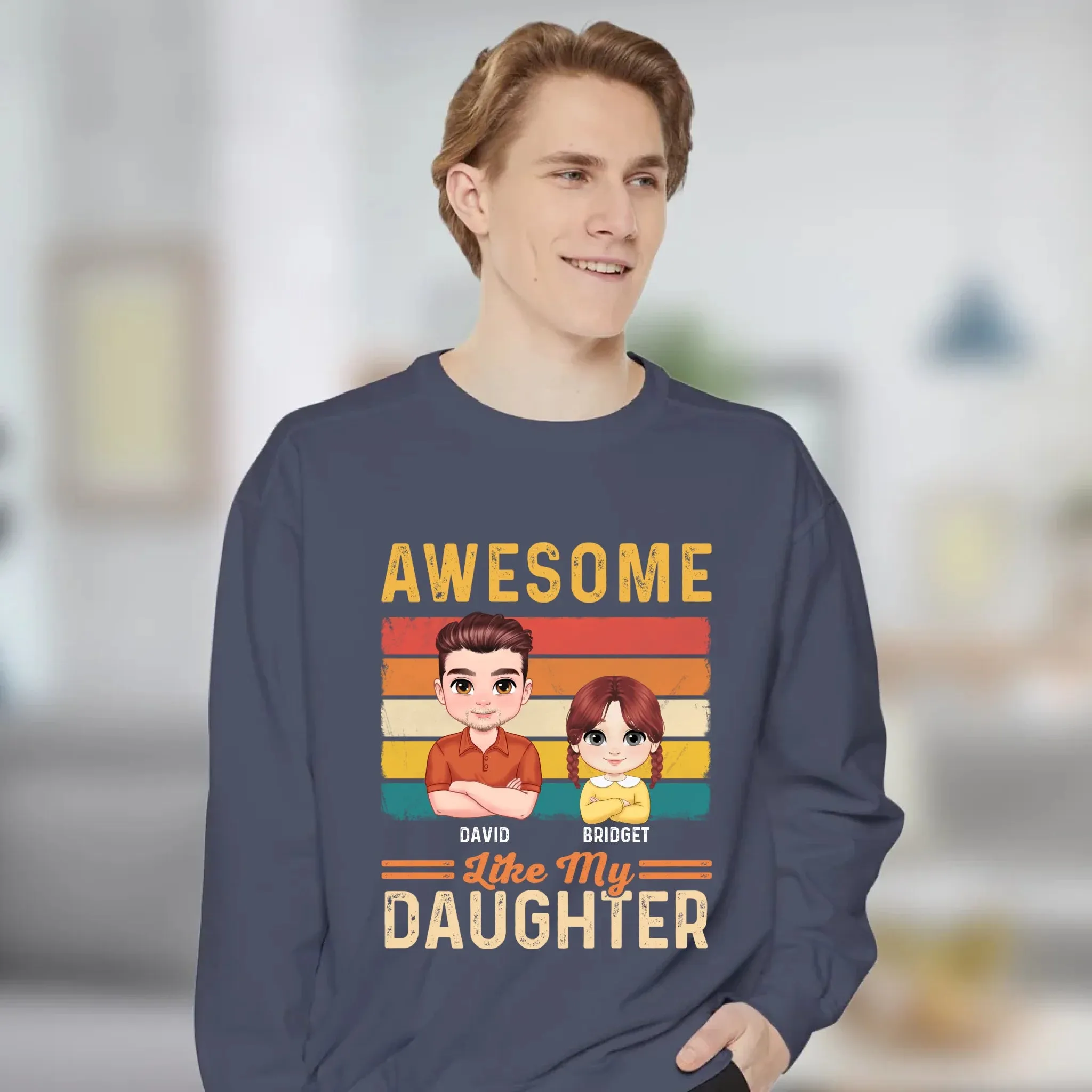 Awesome Like My Daughter - Custom Name - Personalized Gifts For Dad - Hoodie