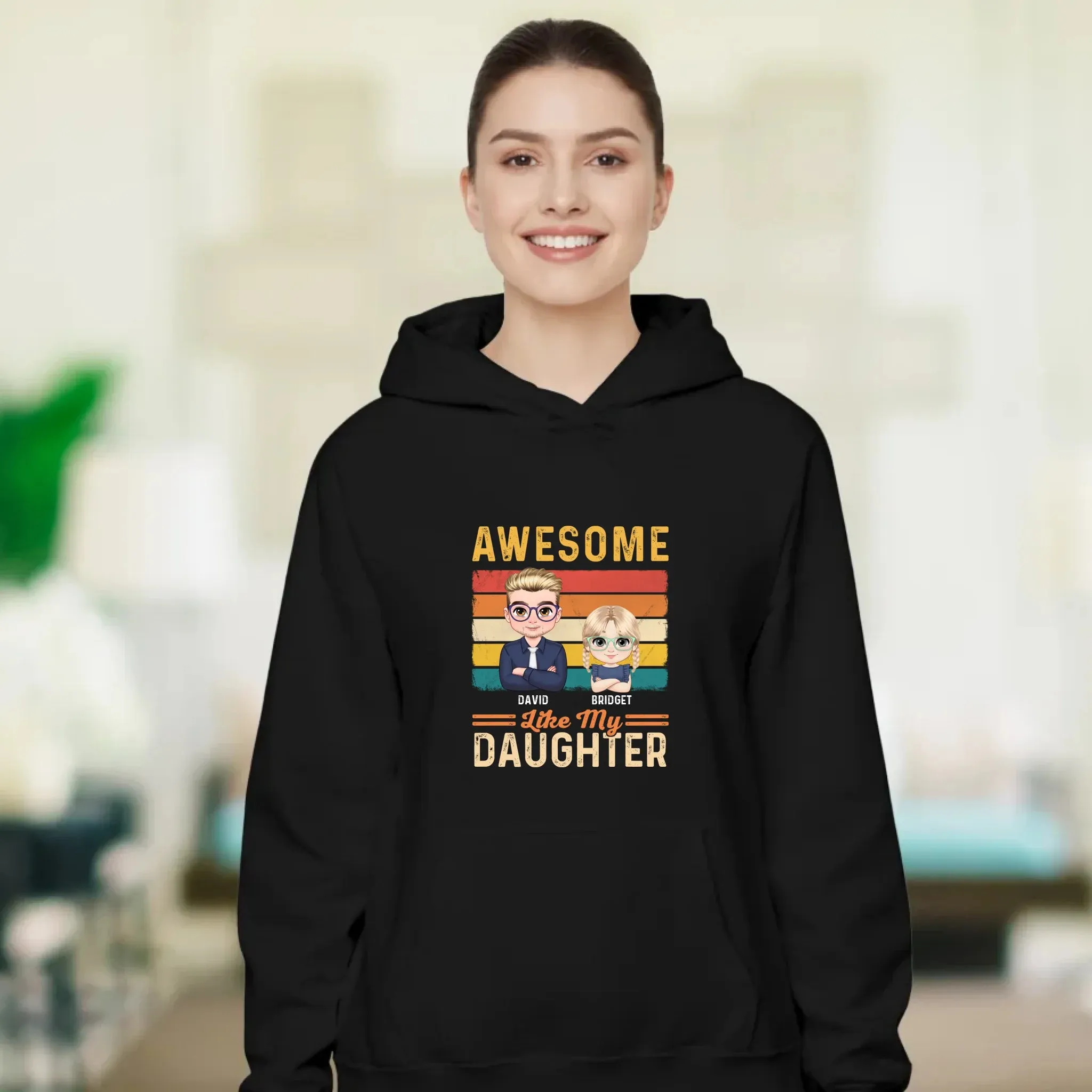 Awesome Like My Daughter - Custom Name - Personalized Gifts For Dad - Hoodie