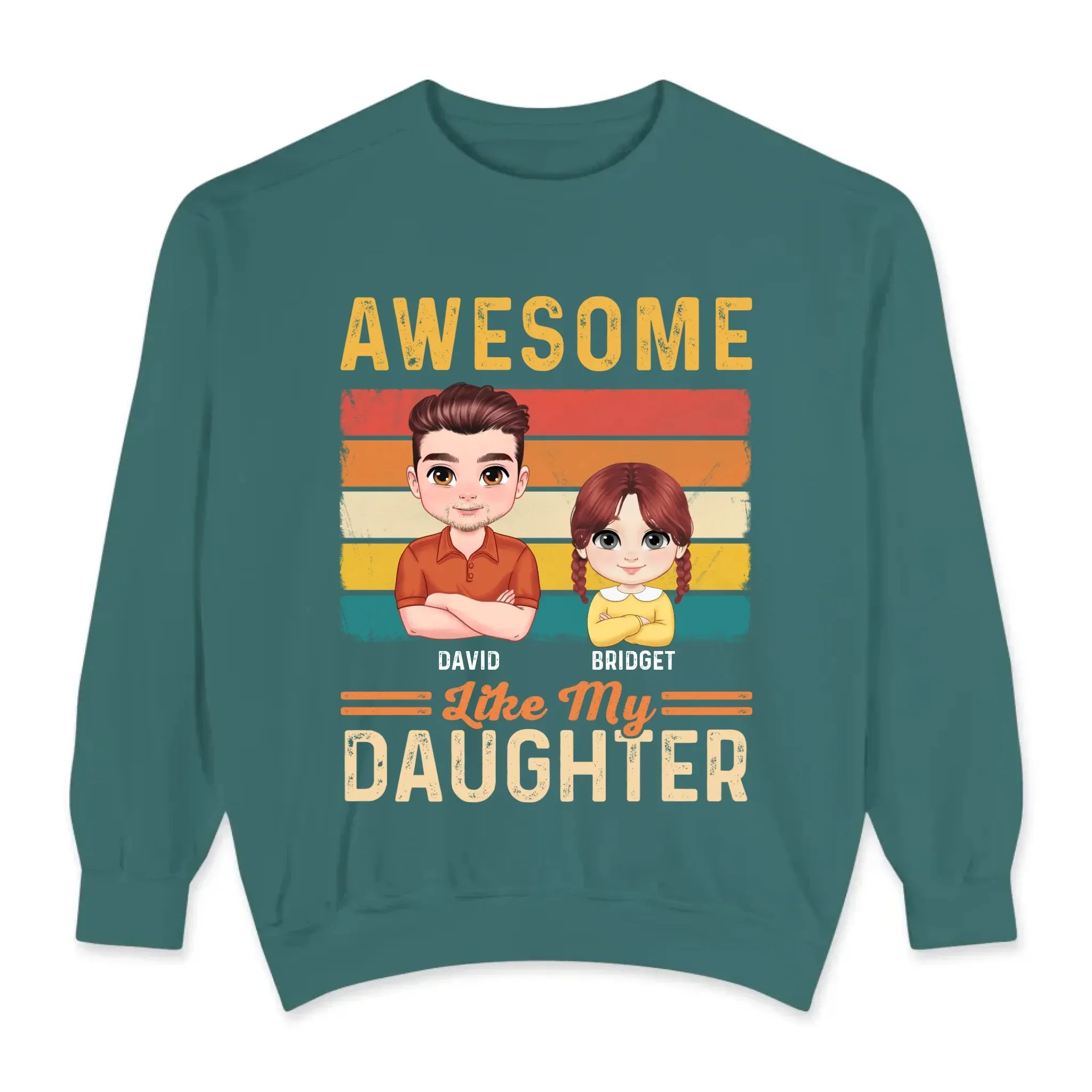 Awesome Like My Daughter - Custom Name - Personalized Gifts For Dad - Hoodie
