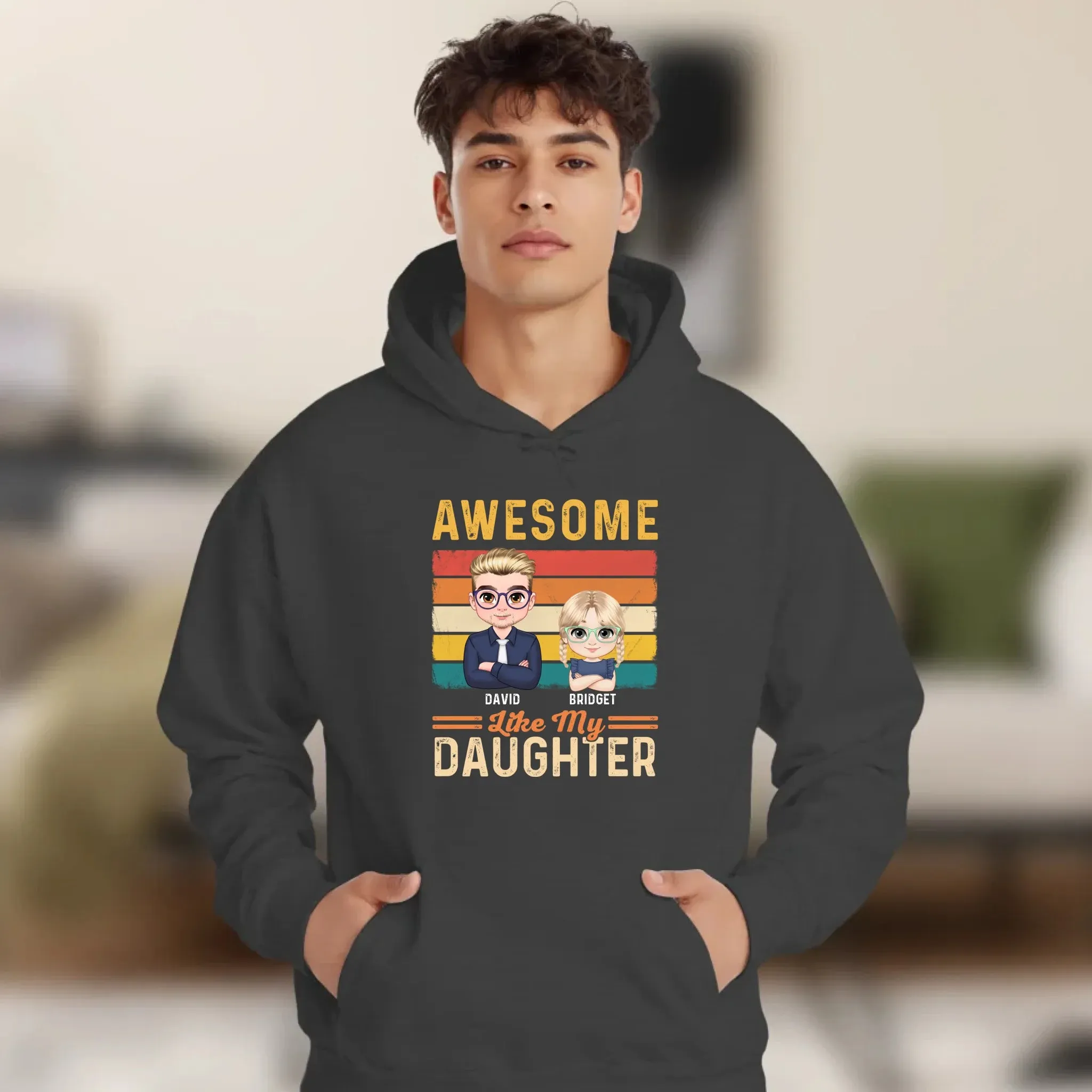 Awesome Like My Daughter - Custom Name - Personalized Gifts For Dad - Hoodie