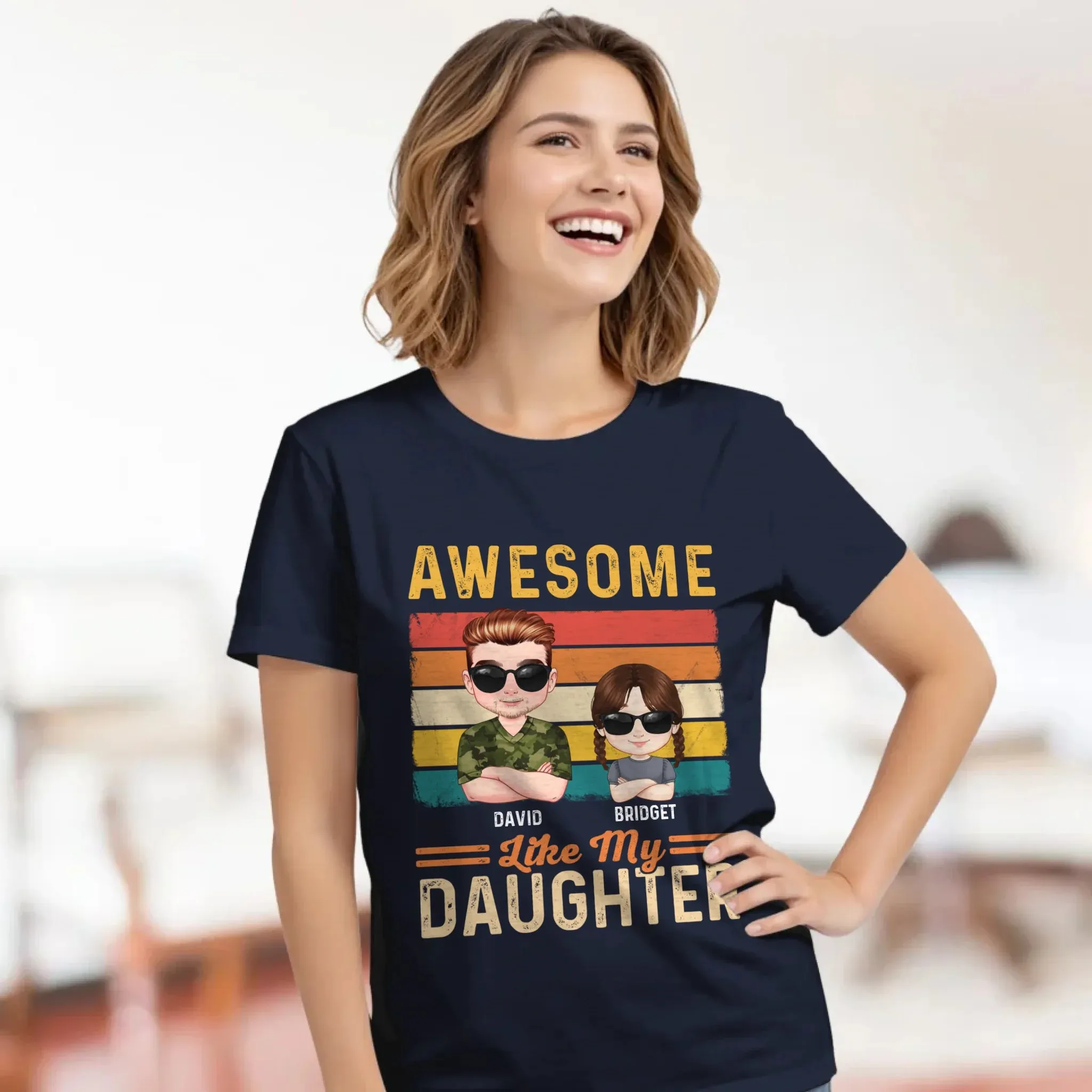 Awesome Like My Daughter - Custom Name - Personalized Gifts For Dad - Hoodie
