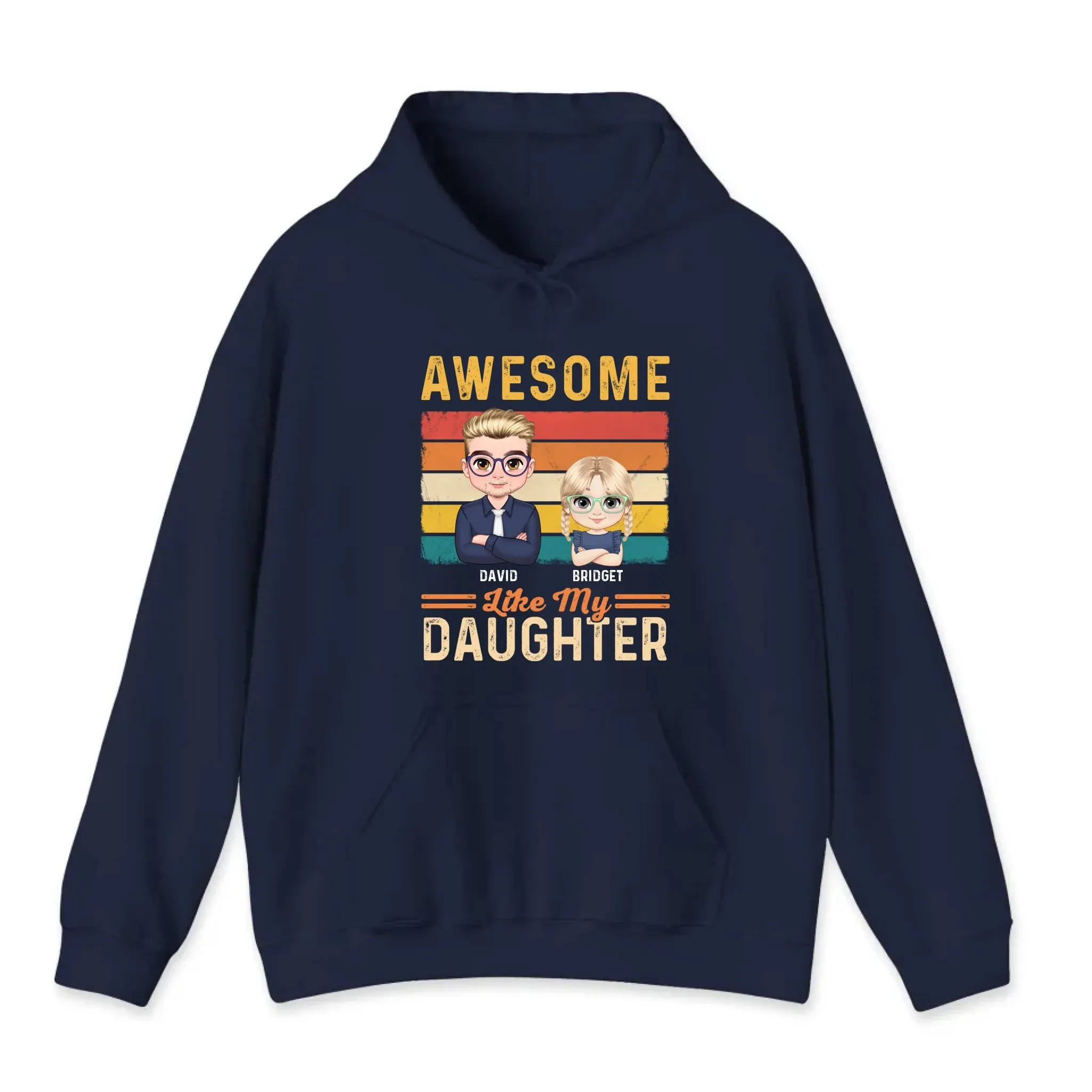 Awesome Like My Daughter - Custom Name - Personalized Gifts For Dad - Hoodie