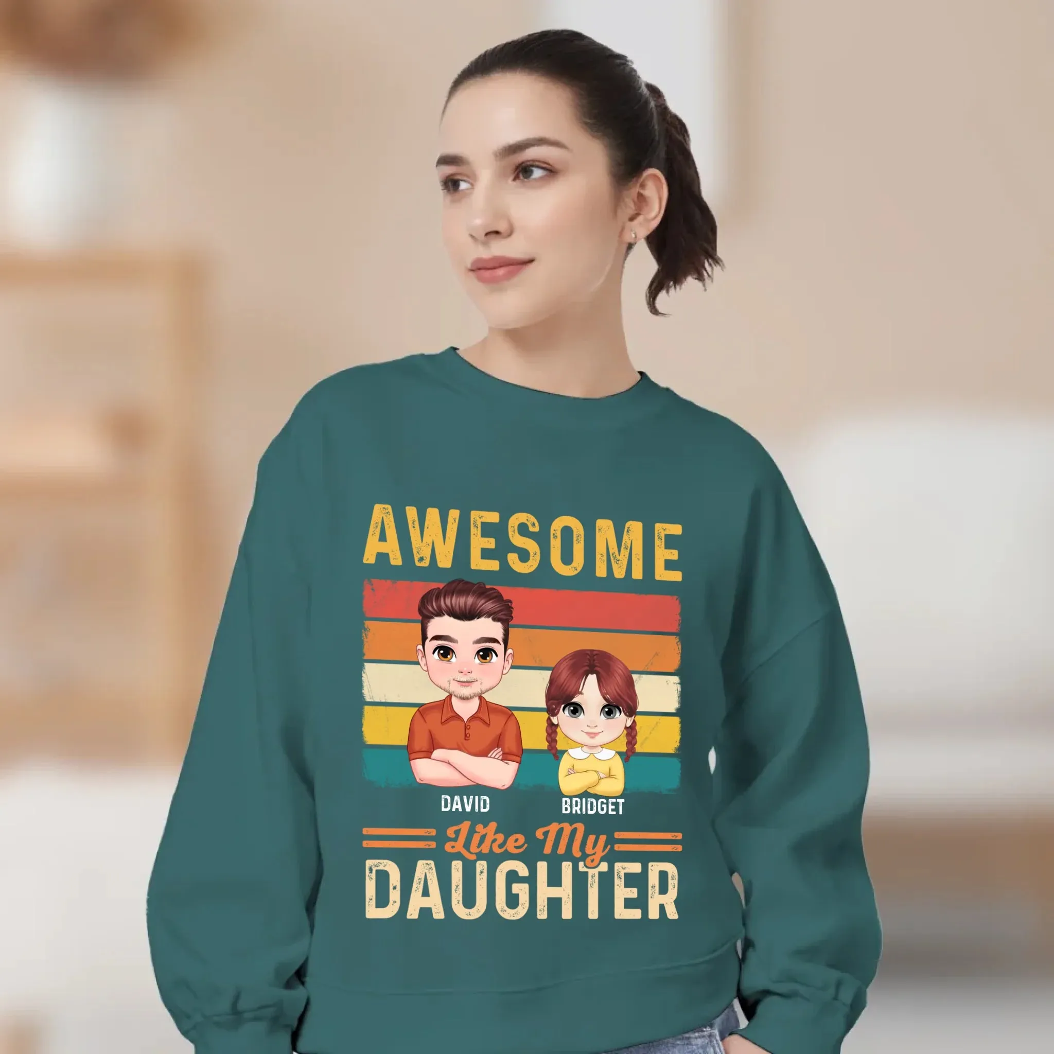 Awesome Like My Daughter - Custom Name - Personalized Gifts For Dad - Hoodie