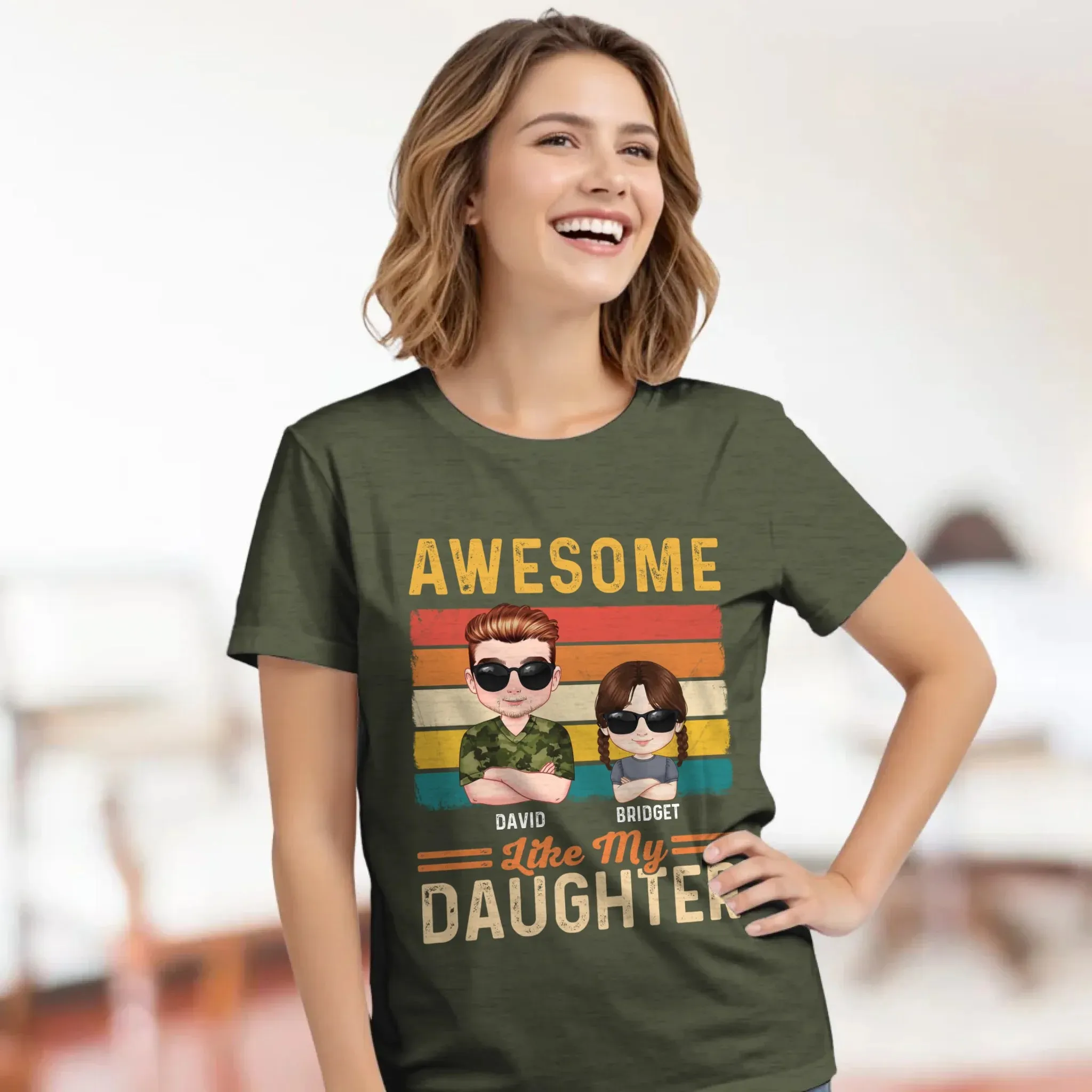 Awesome Like My Daughter - Custom Name - Personalized Gifts For Dad - Hoodie