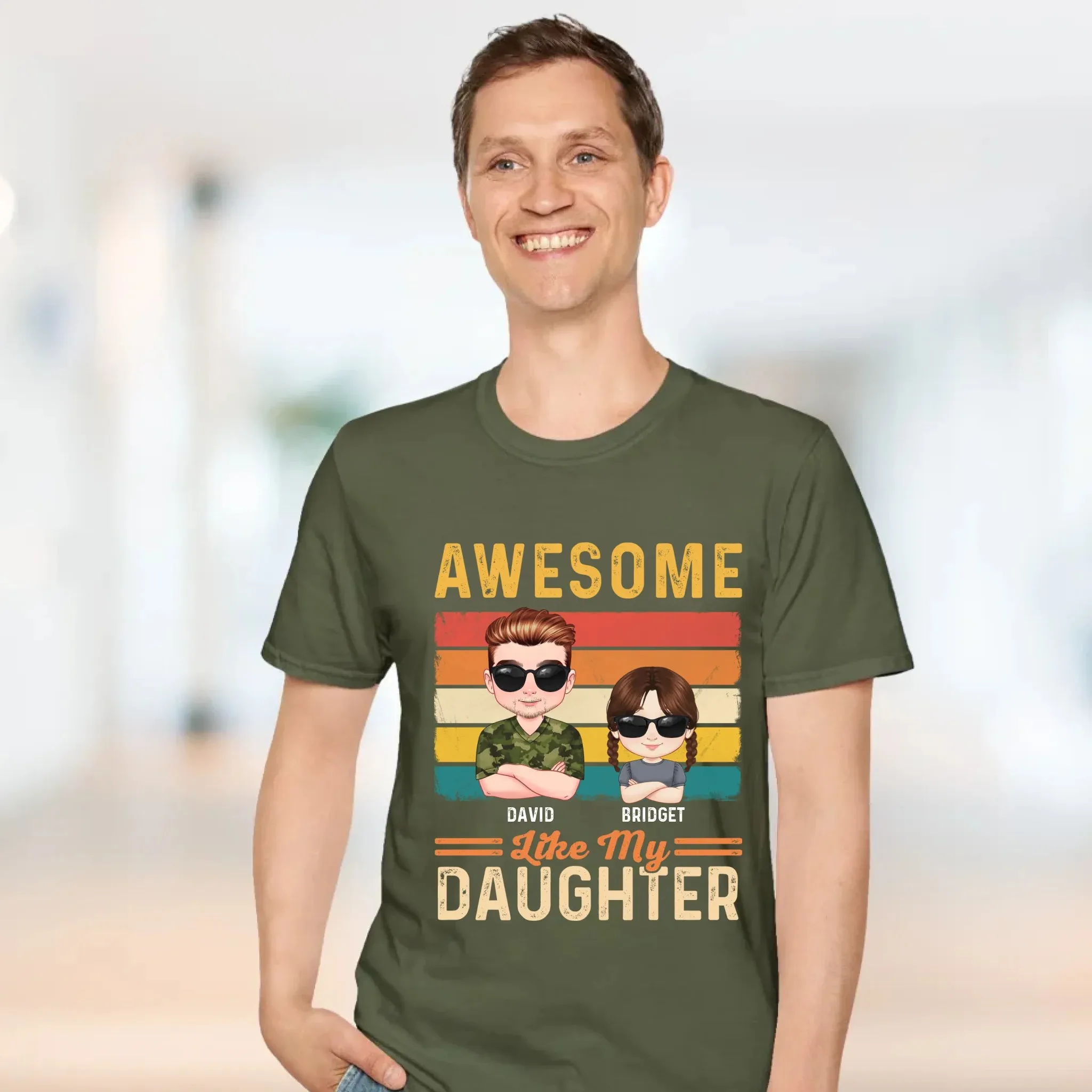 Awesome Like My Daughter - Custom Name - Personalized Gifts For Dad - Hoodie