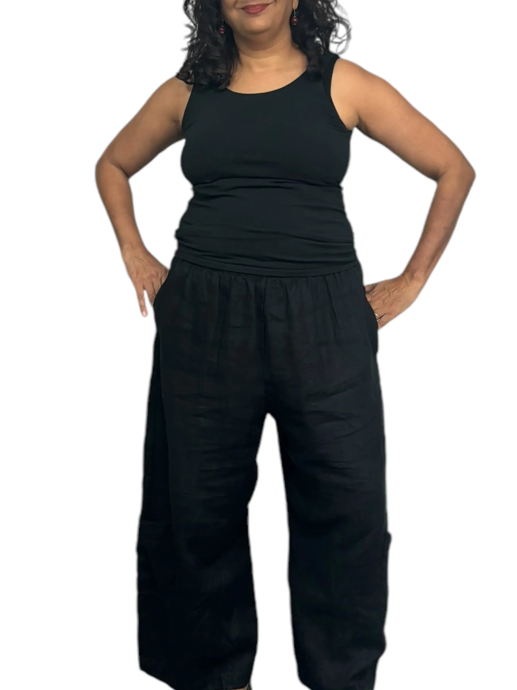 BLACK Bryn Walker HEAVY Linen Casbah Pants
