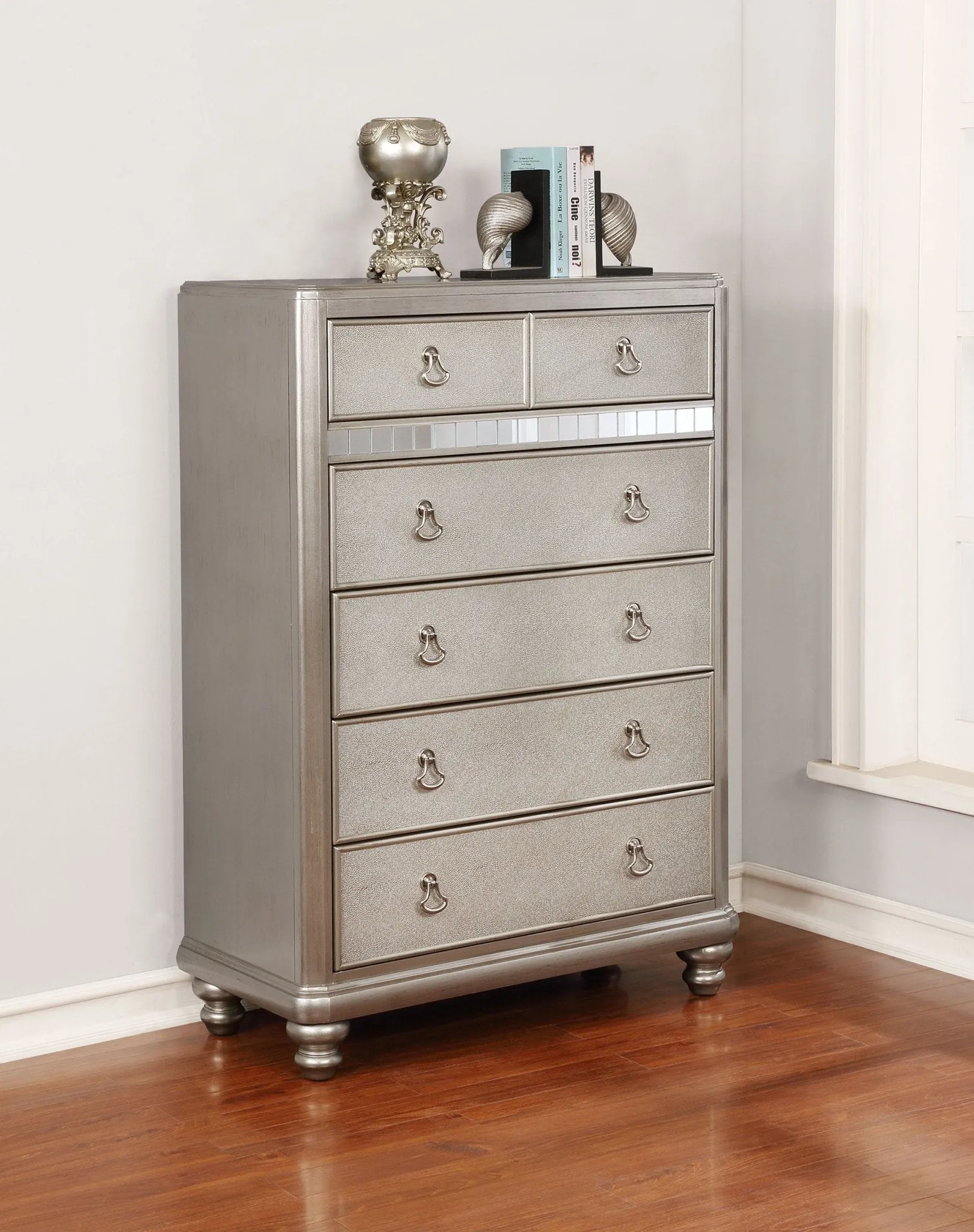 Bling Game 6-drawer Chest Metallic Platinum | Coaster