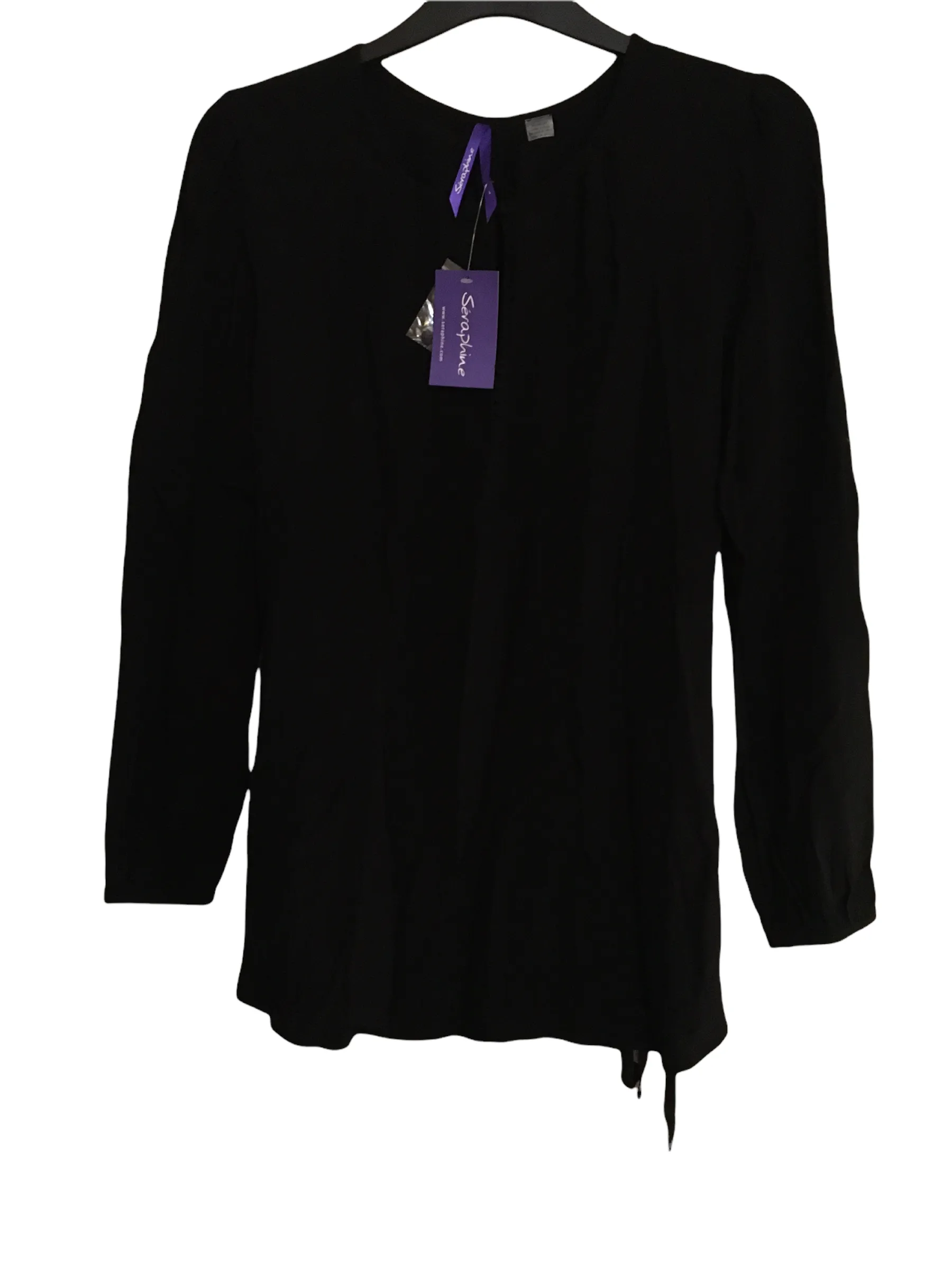 Brand New Seraphine Elin Black Keyhole Maternity Blouse - Size Maternity L UK 14-16