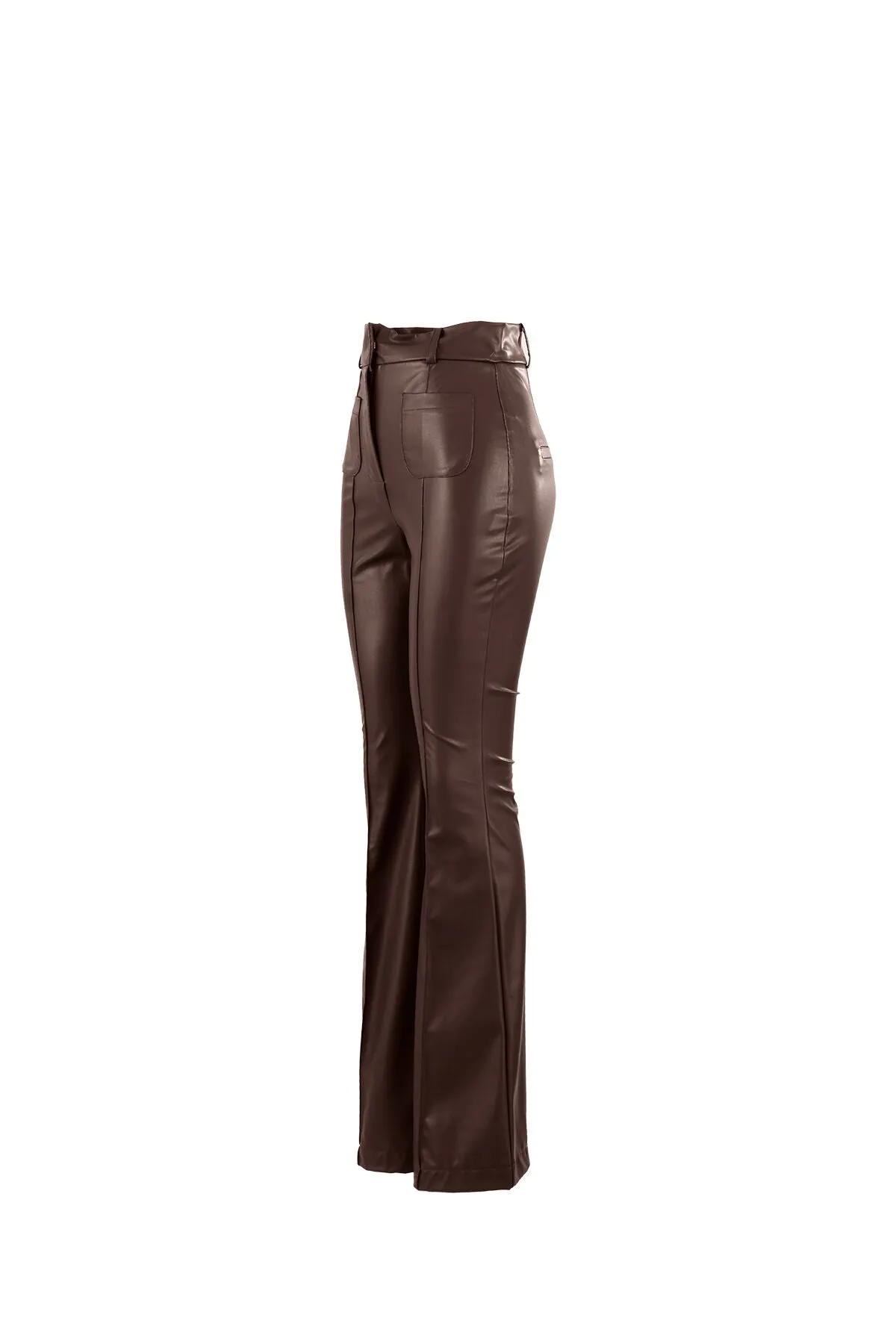 Brown Lydia Leather Trousers