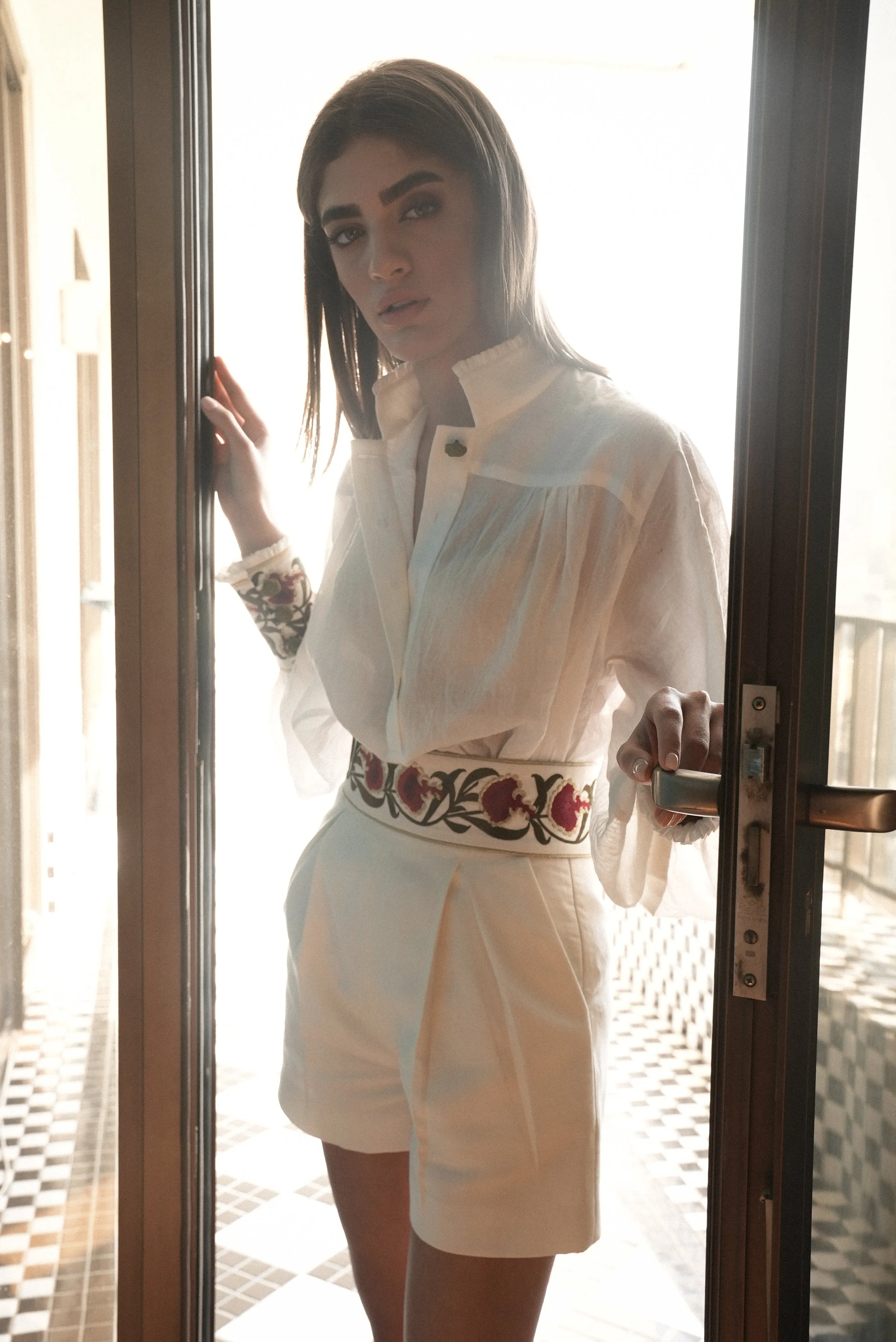 Carnation Belt - White/Red