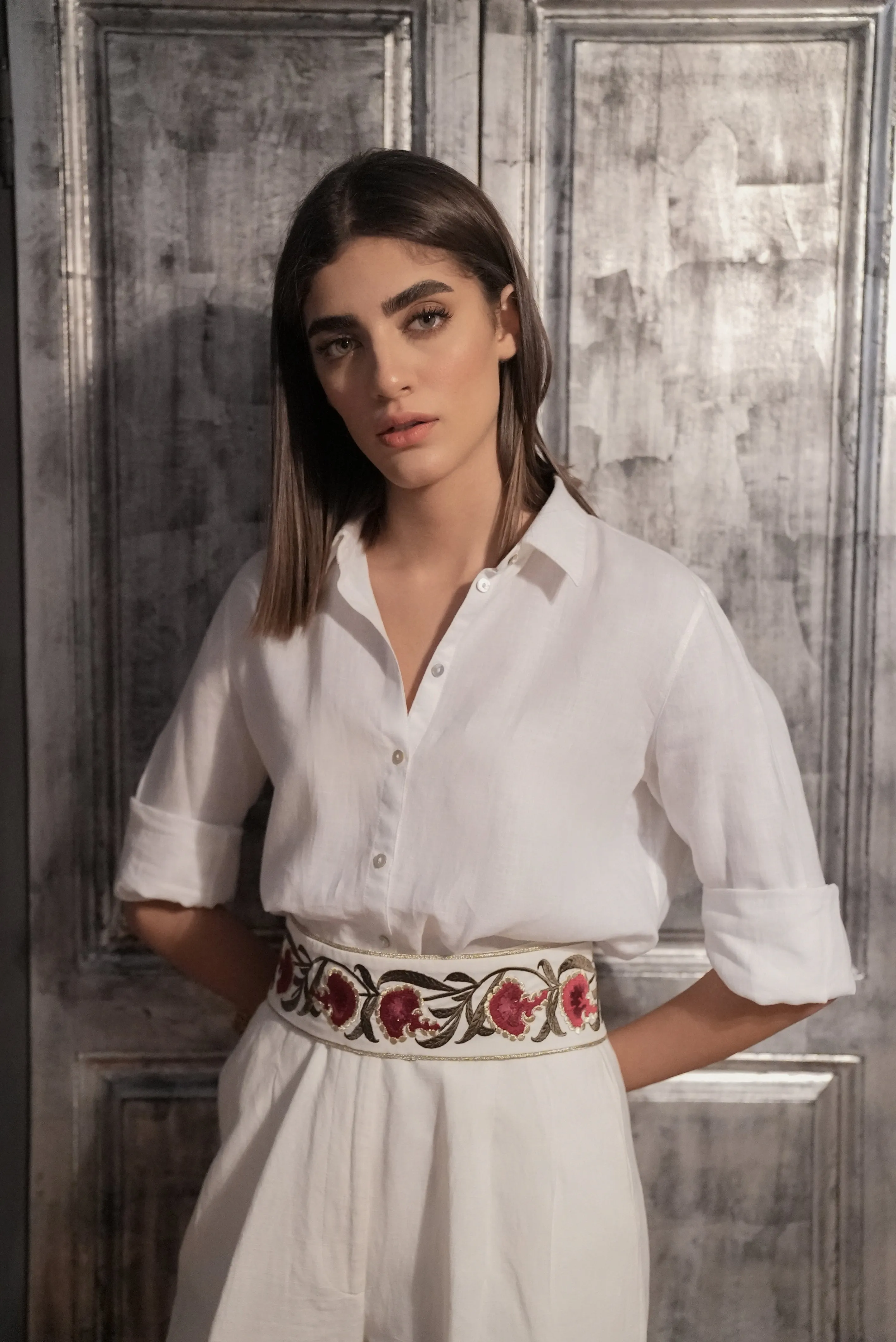 Carnation Belt - White/Red