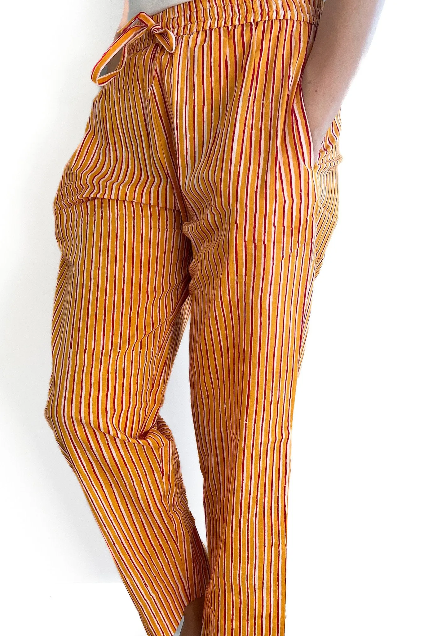 Cotton Pajama Pants Women - Sunset Stripes