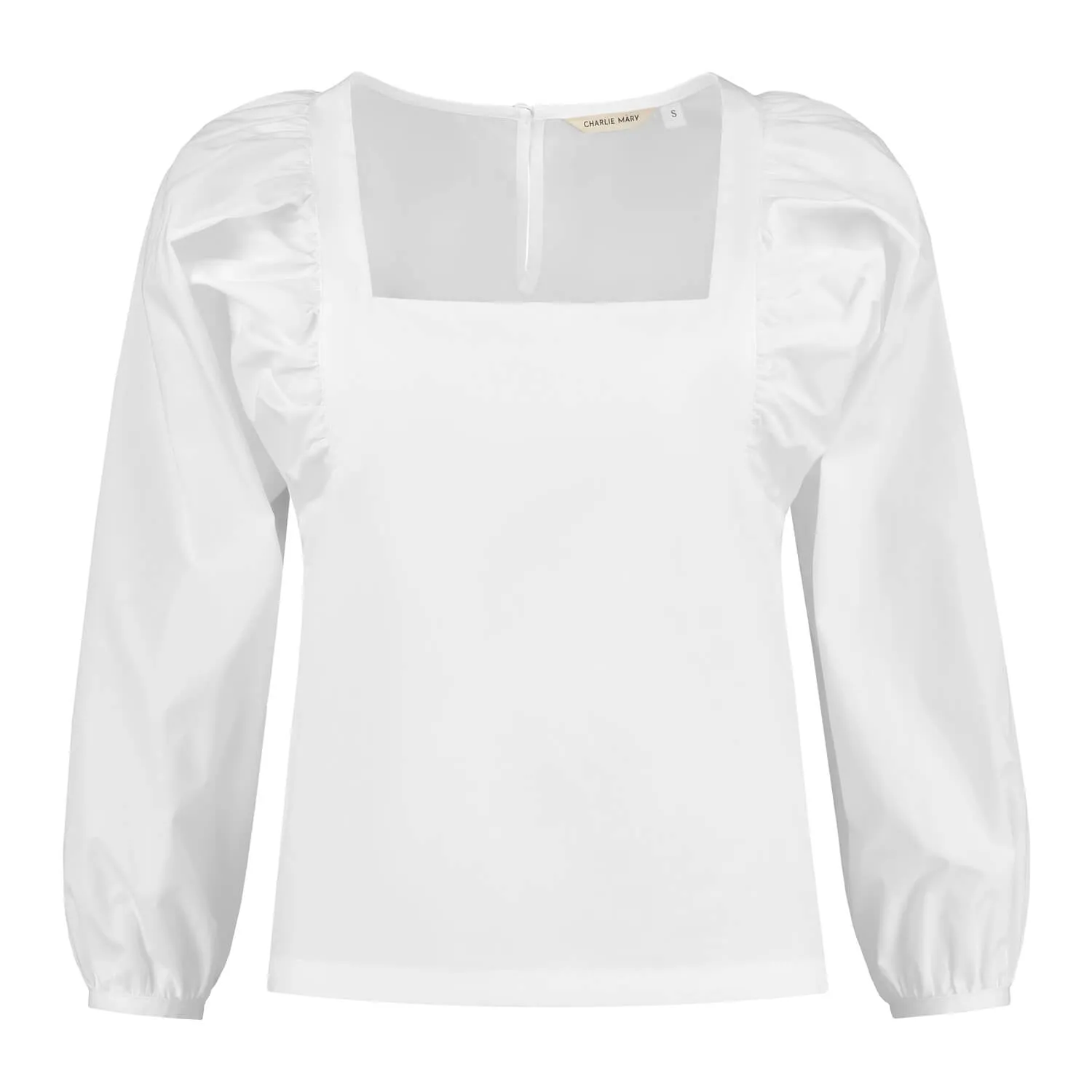 Cotton Puff Sleeve Top White