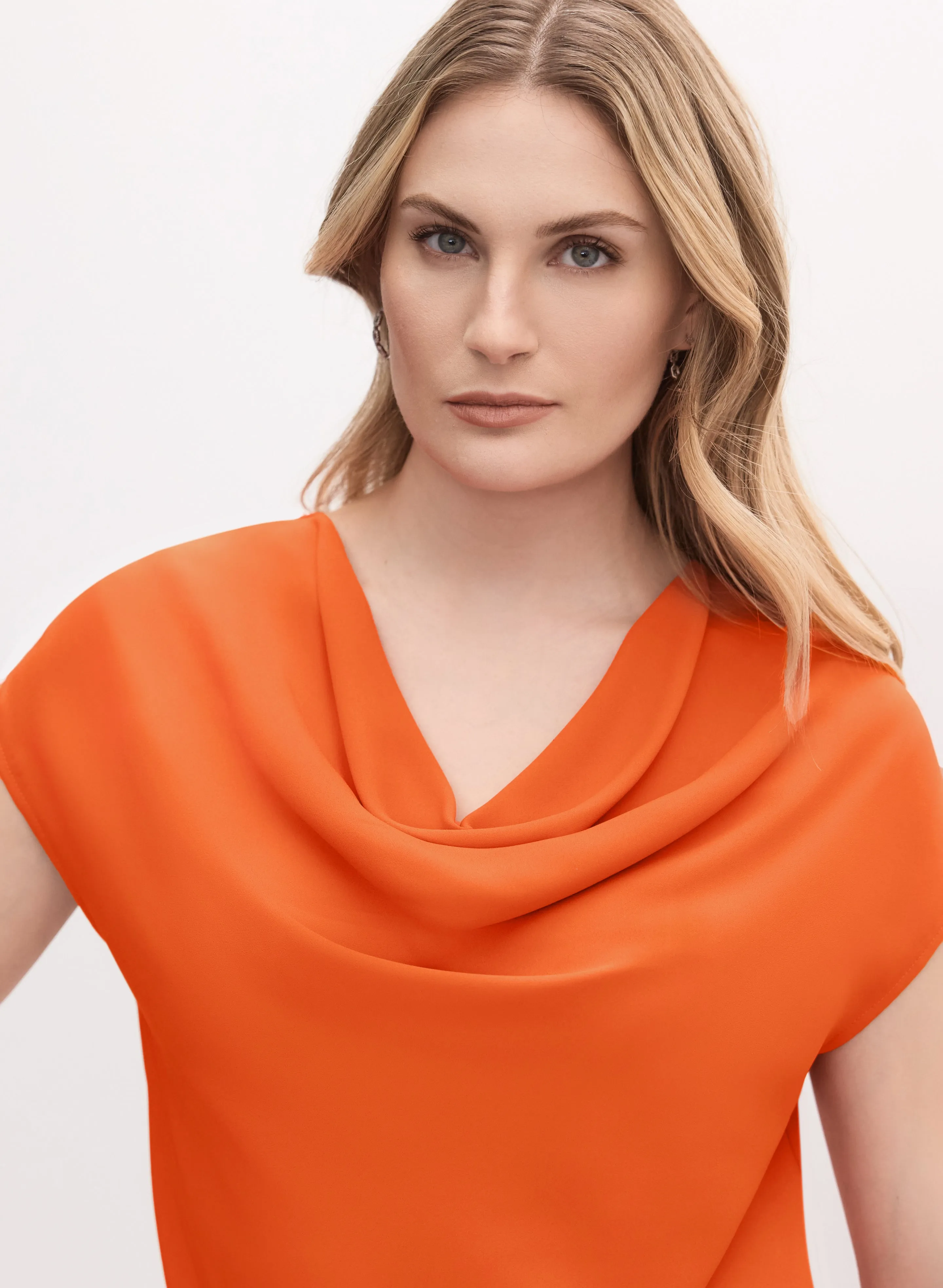 Crepe Cowl Neck Blouse