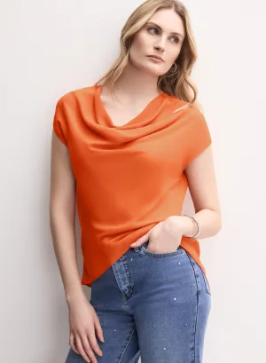 Crepe Cowl Neck Blouse