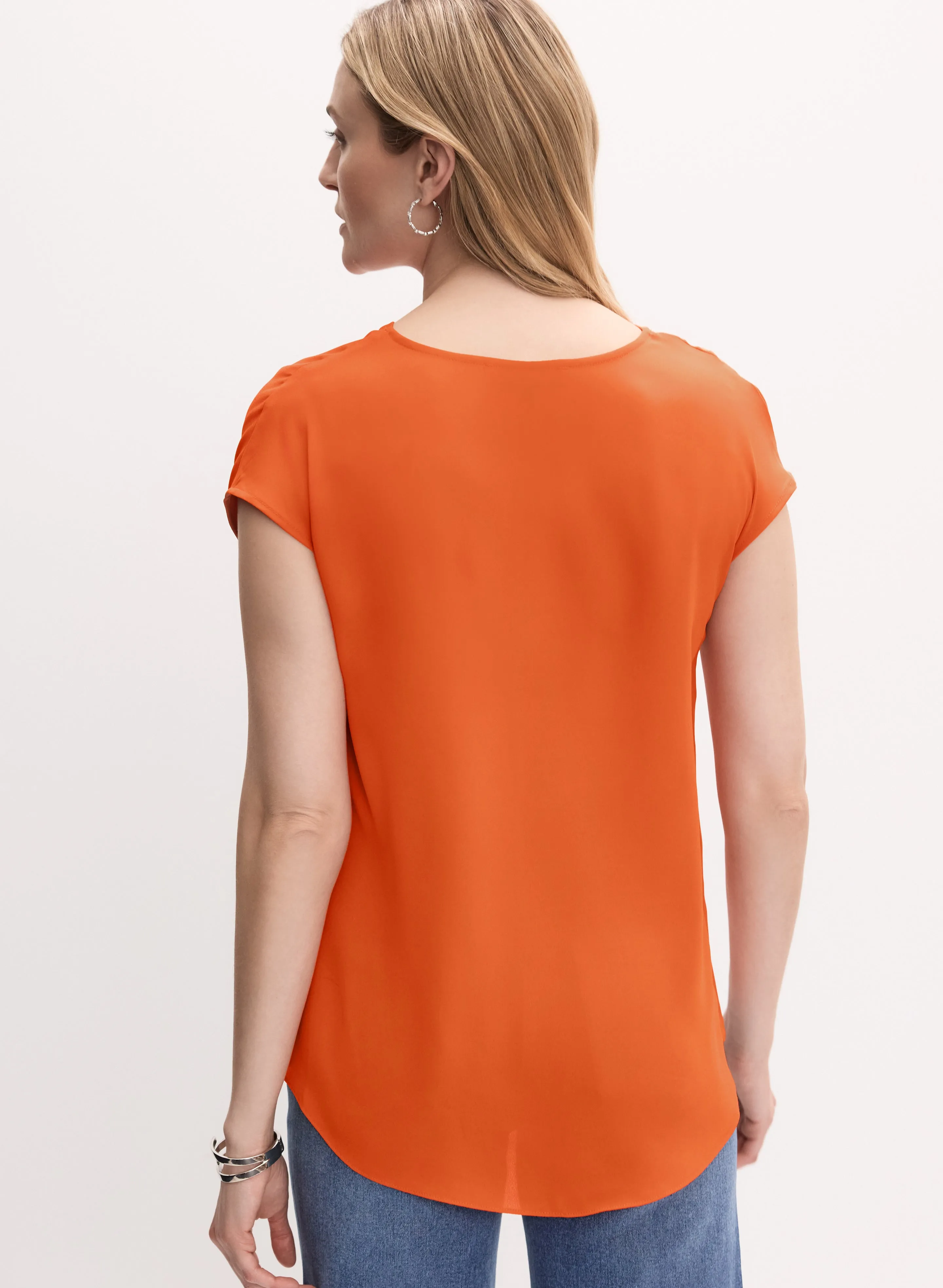 Crepe Cowl Neck Blouse