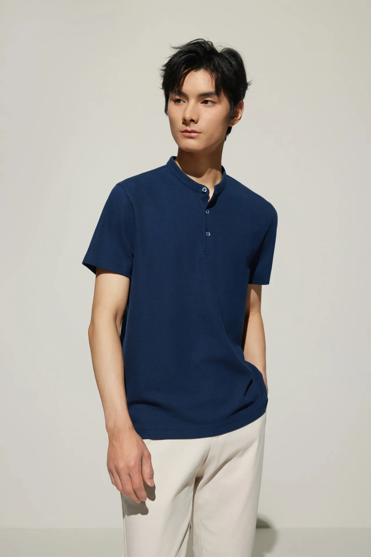 Easy Care Cool Touch Pique Smart Fit Stand Collar Short Sleeve Polo Tee