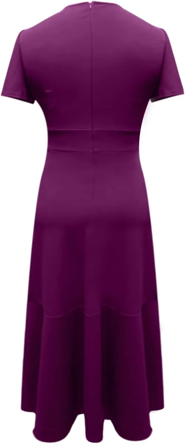 Elegant V Neck Pleated Cocktail Dress for Women Stylish Evening Gown for Wedding Guests and Formal Events Women