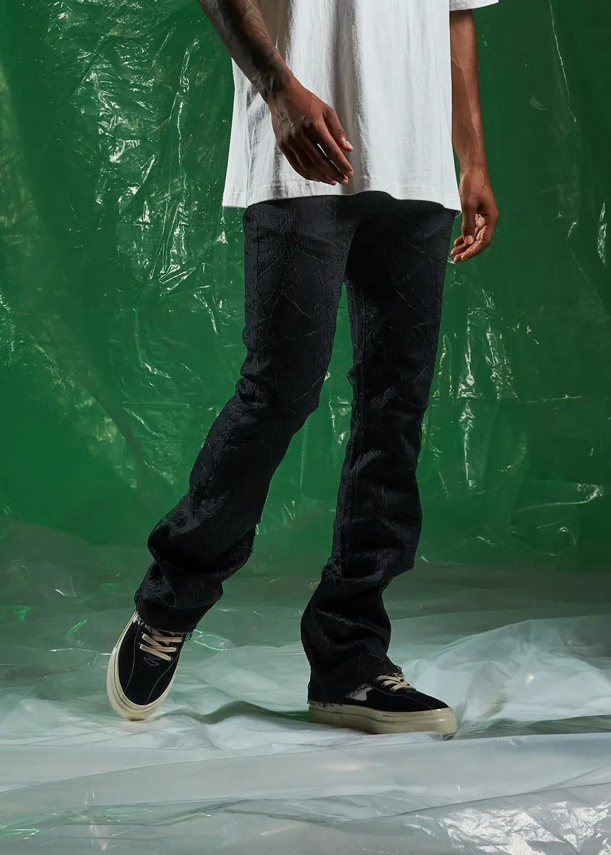 Embellish Spider Flare Black Denim Jeans (EMBSPR224-043)