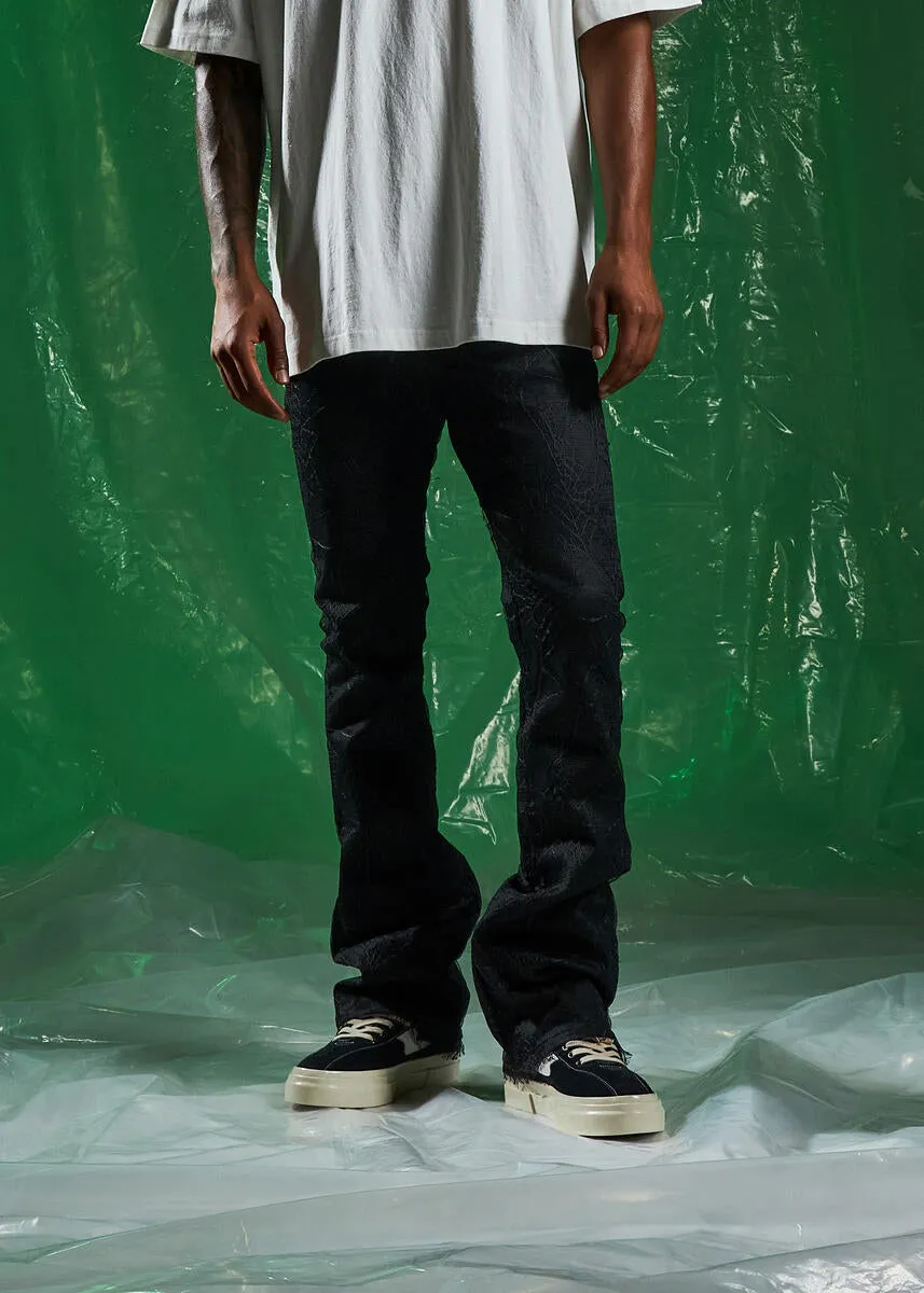 Embellish Spider Flare Black Denim Jeans (EMBSPR224-043)