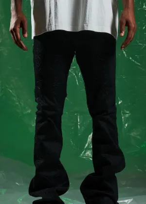 Embellish Spider Flare Black Denim Jeans (EMBSPR224-043)