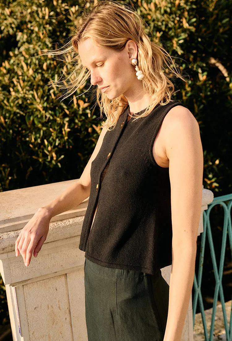 Enea Knit Black Vest